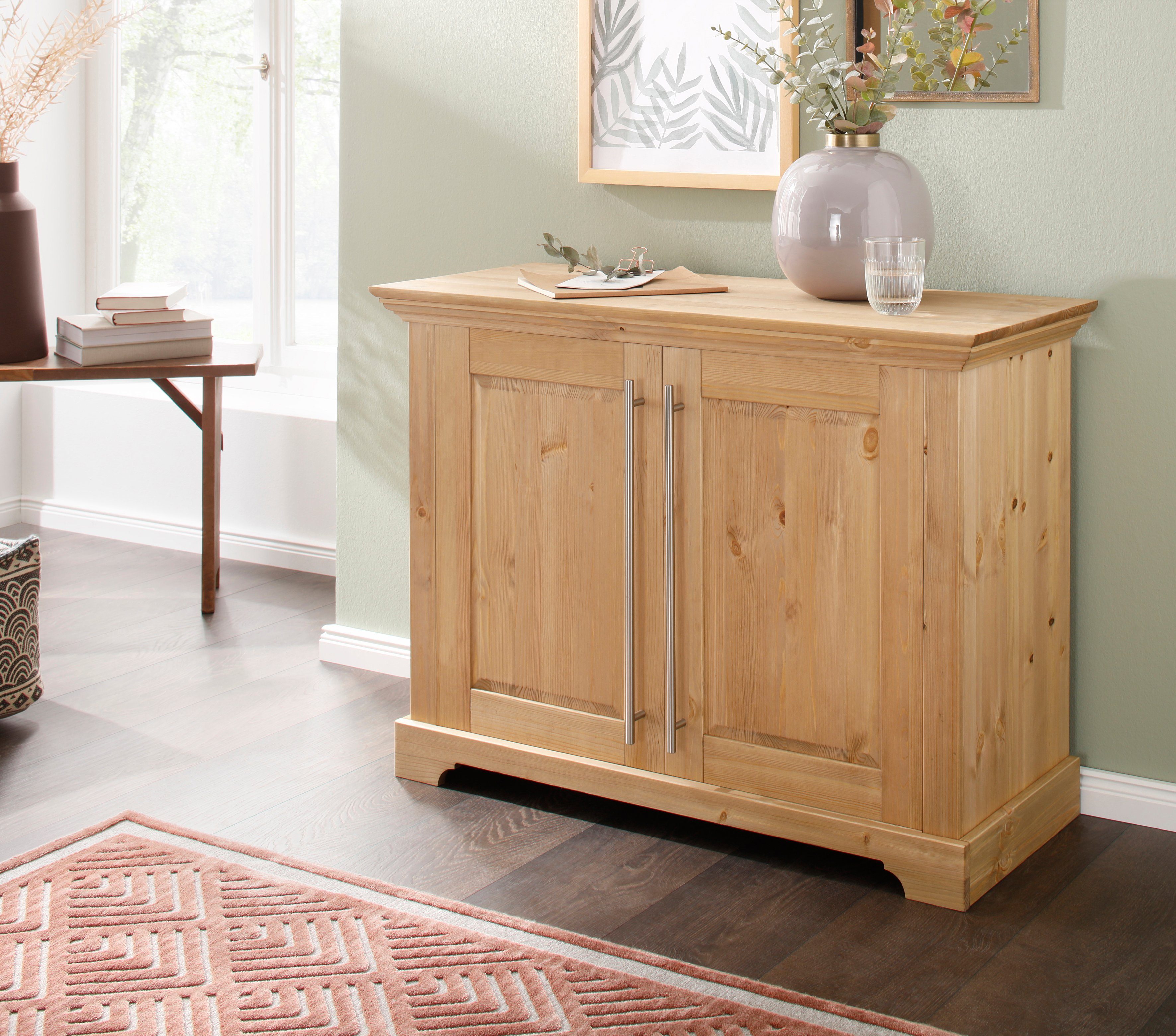 Home affaire Dressoir Meliss Commode in klassieke landhuisstijl, massief hout, FSC, breedte 94 cm dressoirs beige