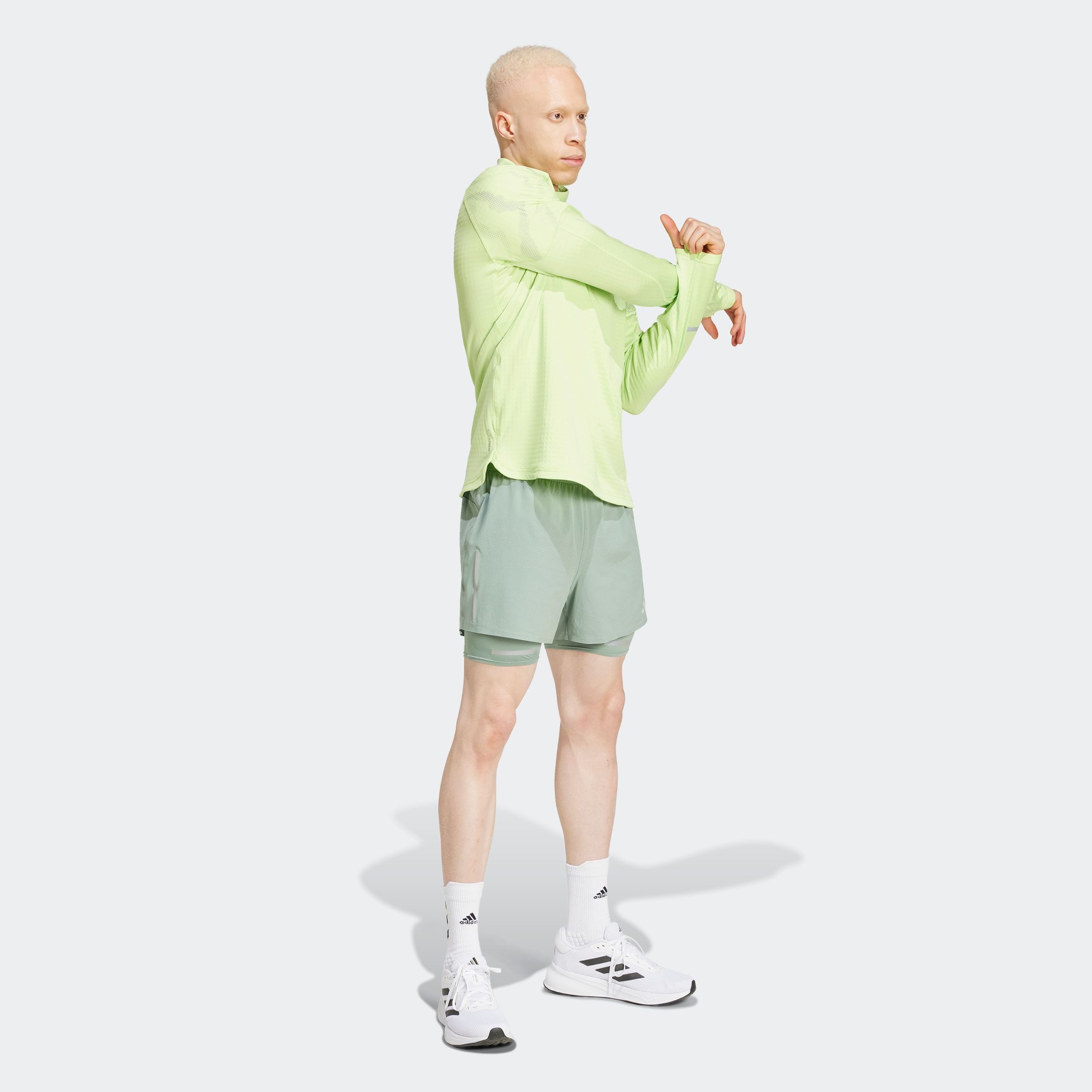 adidas Performance Colshirt ULT HIVIS 1/2 M Running shirt met lange mouwen