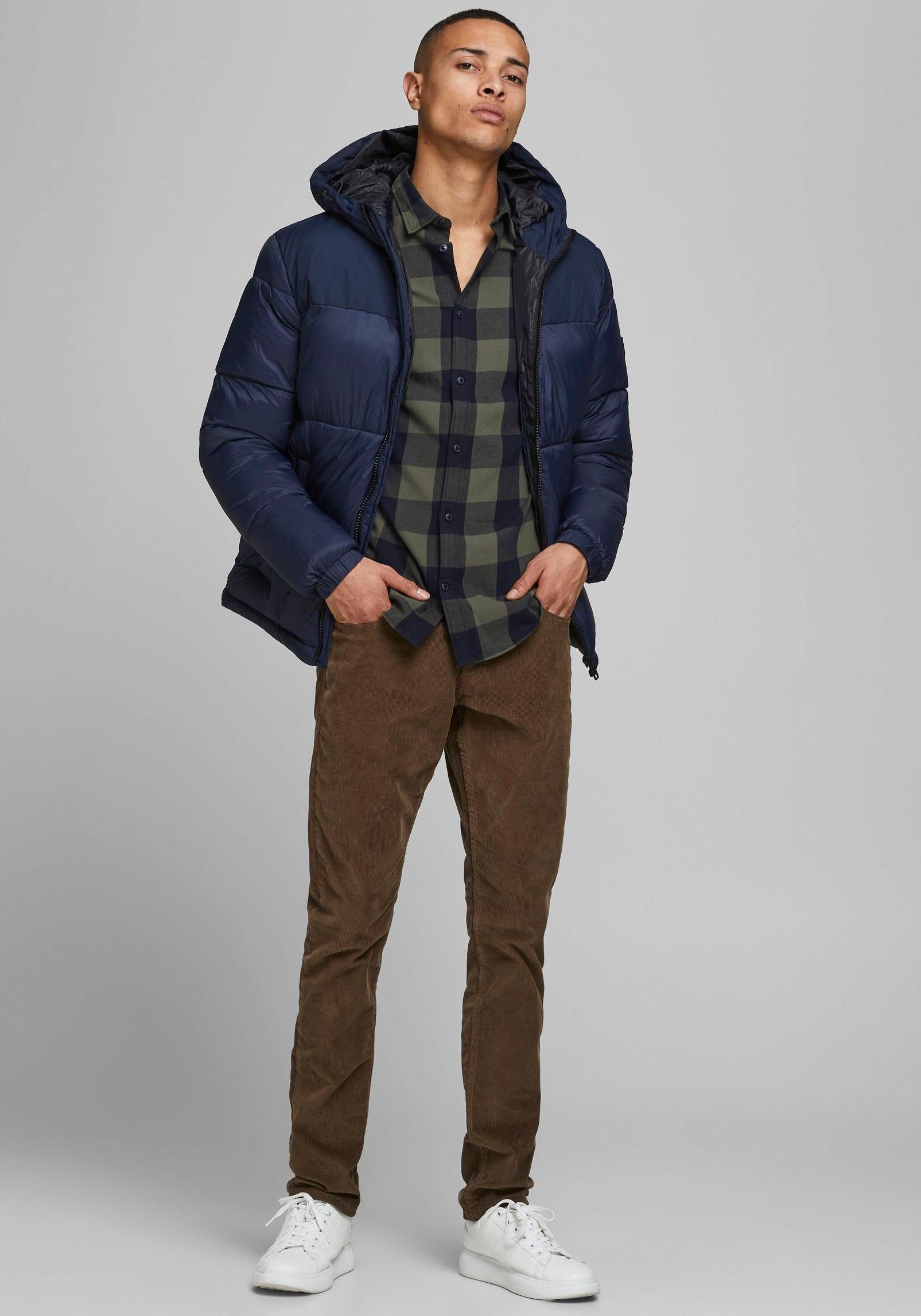 Jack & Jones Geruit overhemd JJ JJEGINGHAM TWILL SHIRT L/