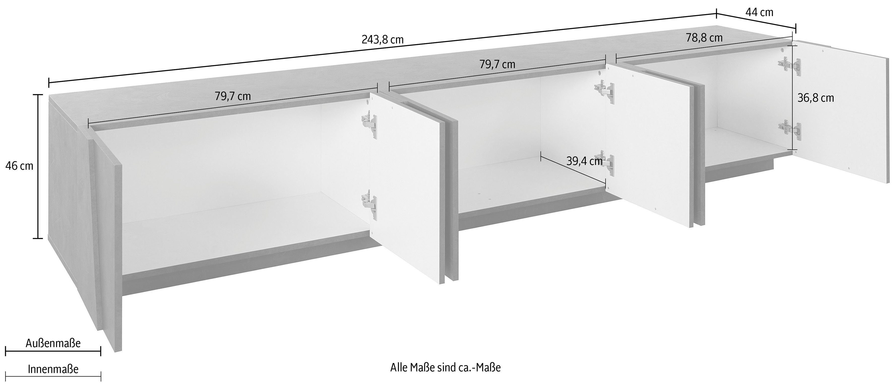 Tecnos Tv-meubel Ping Breedte 243,8 cm