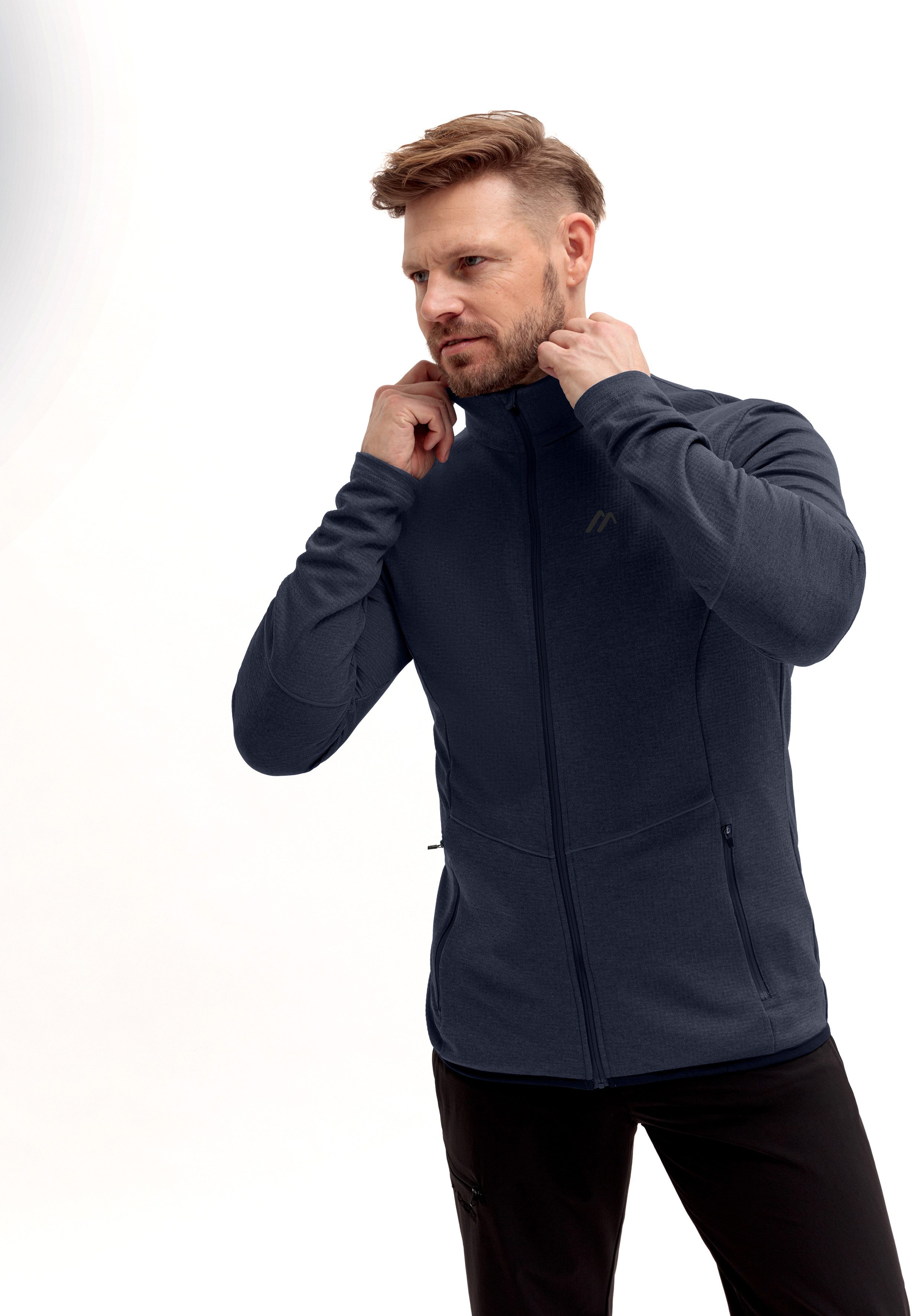 Maier Sports Fleecejack Sinaia M Heren midlayer, ademend en sneldrogend, slim fit