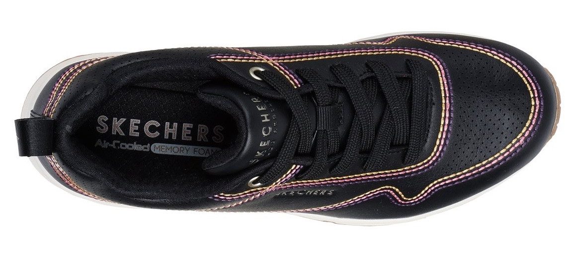 Skechers Sneakers UNO-LUXURIOUS STITCHES , wedge sneaker, plateau sneaker met skech-air functie