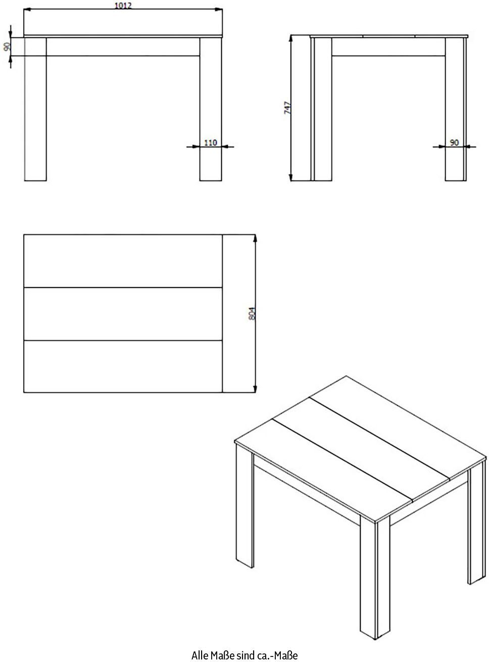 INOSIGN Eettafel DOMUS Middelste plaat in het zwart