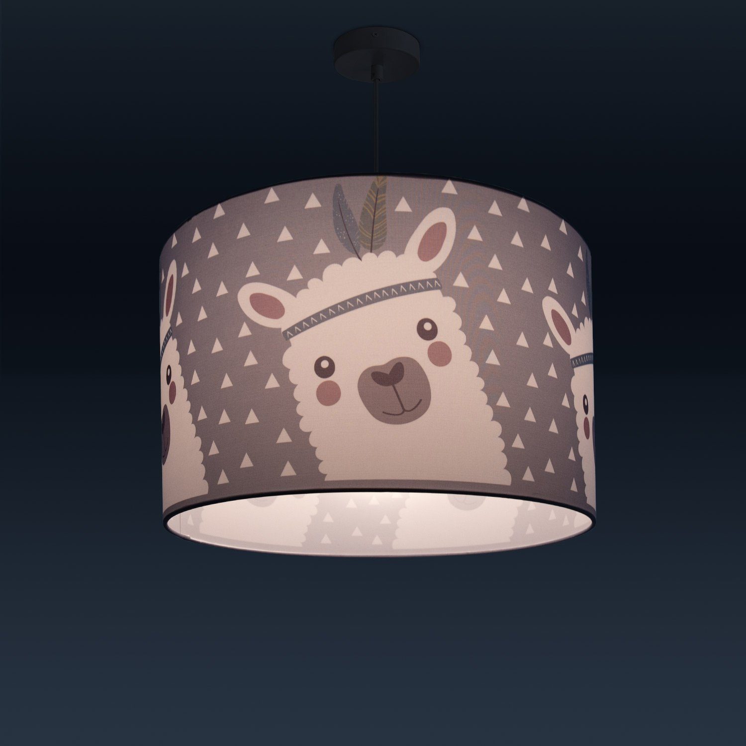 Paco Home Hanglamp Ela 214 Kinderlamp plafondlamp LED kinderkamer lamp lama-motief, E27