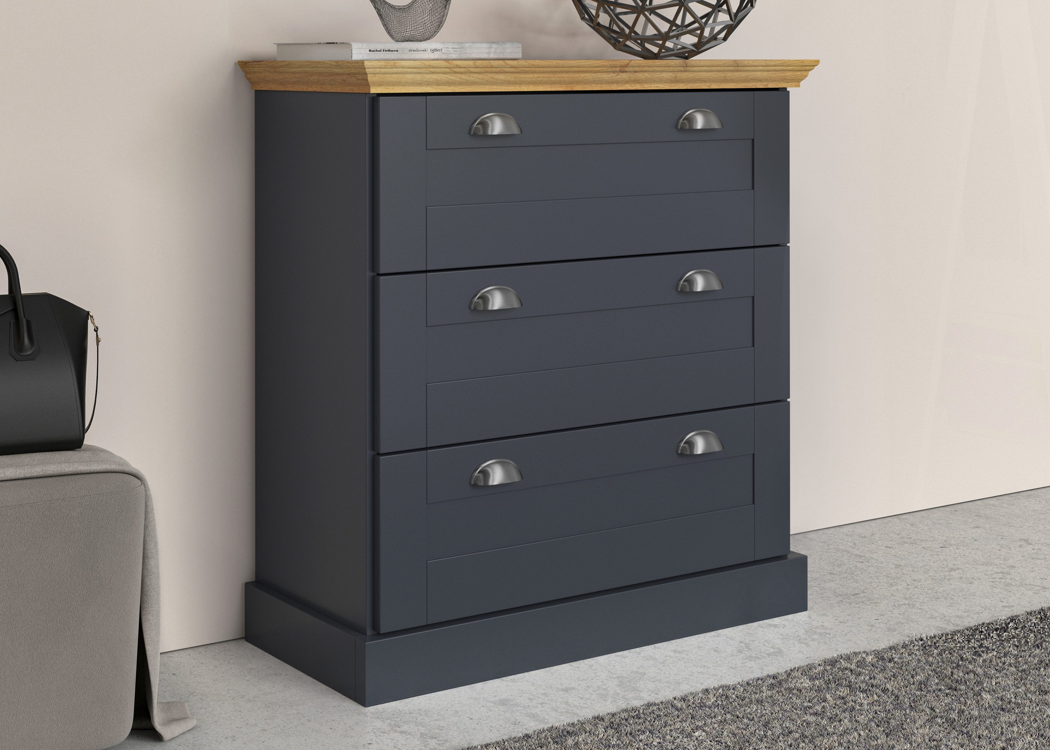 Home affaire Kast Motala met 3 lades, breedte 75 cm, hoogte 80 cm