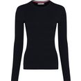 tommy hilfiger gebreide trui th ess cable c-nk sweater ls modieus kabelmotiefje all-over blauw
