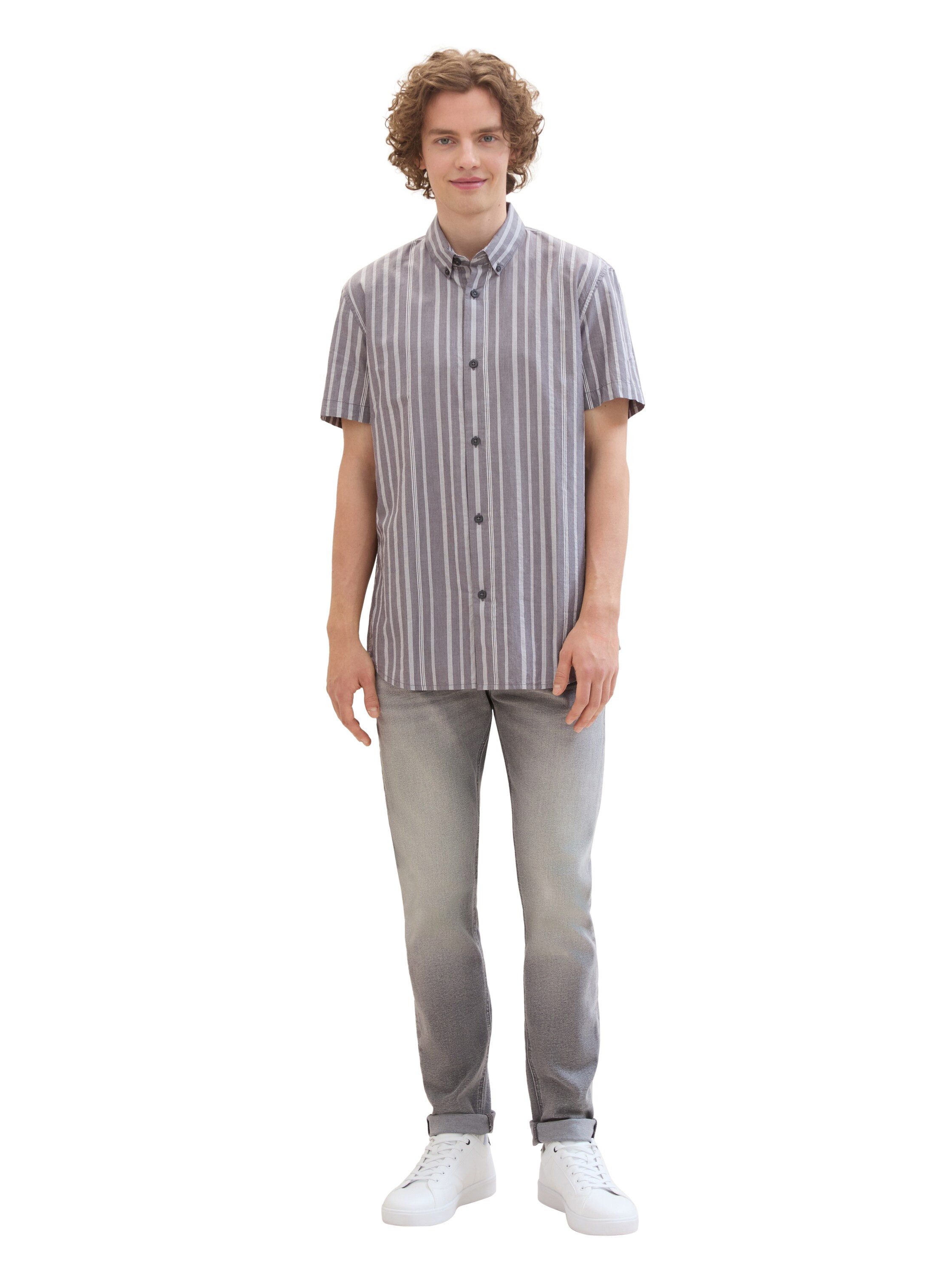 Tom Tailor Denim Overhemd met korte mouwen met gestreept patroon