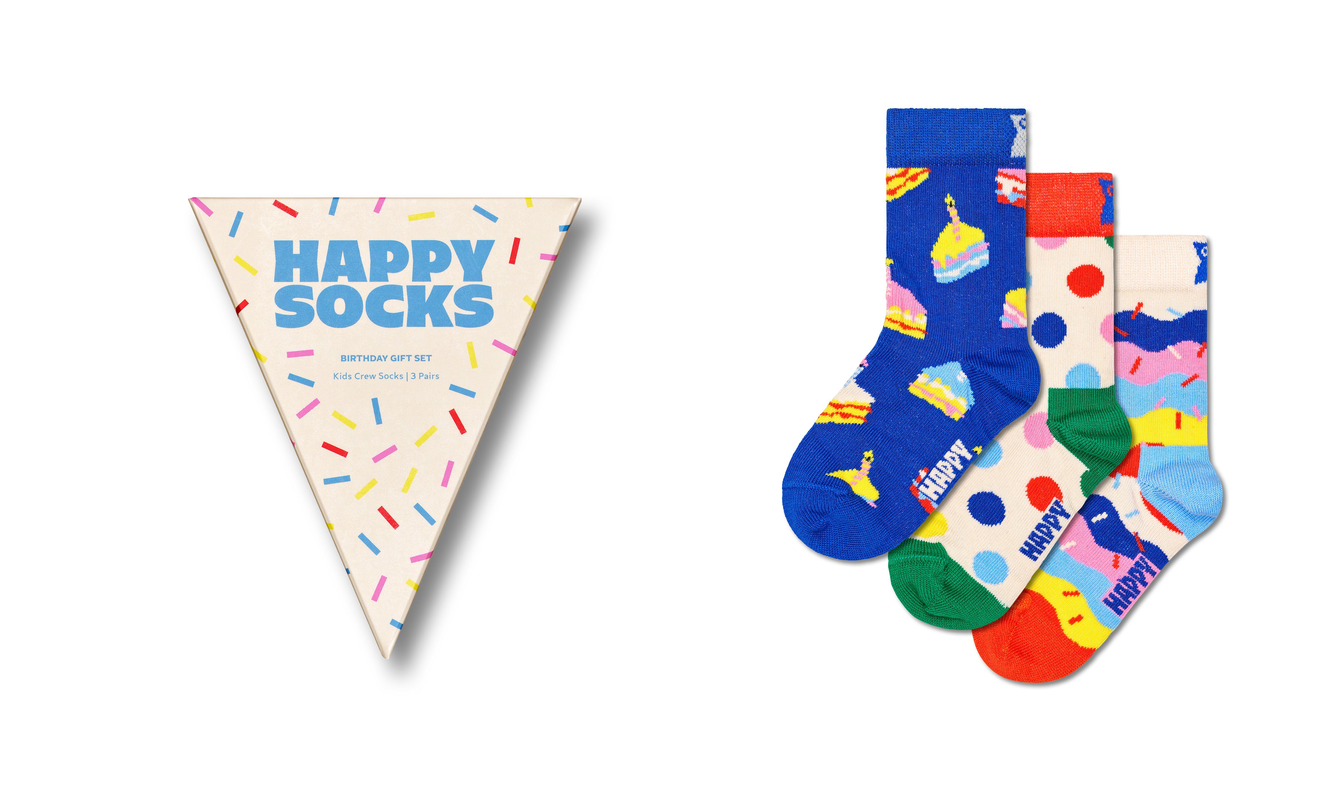 Happy Socks Sokken Verjaardagscadeauset (Set van 3)