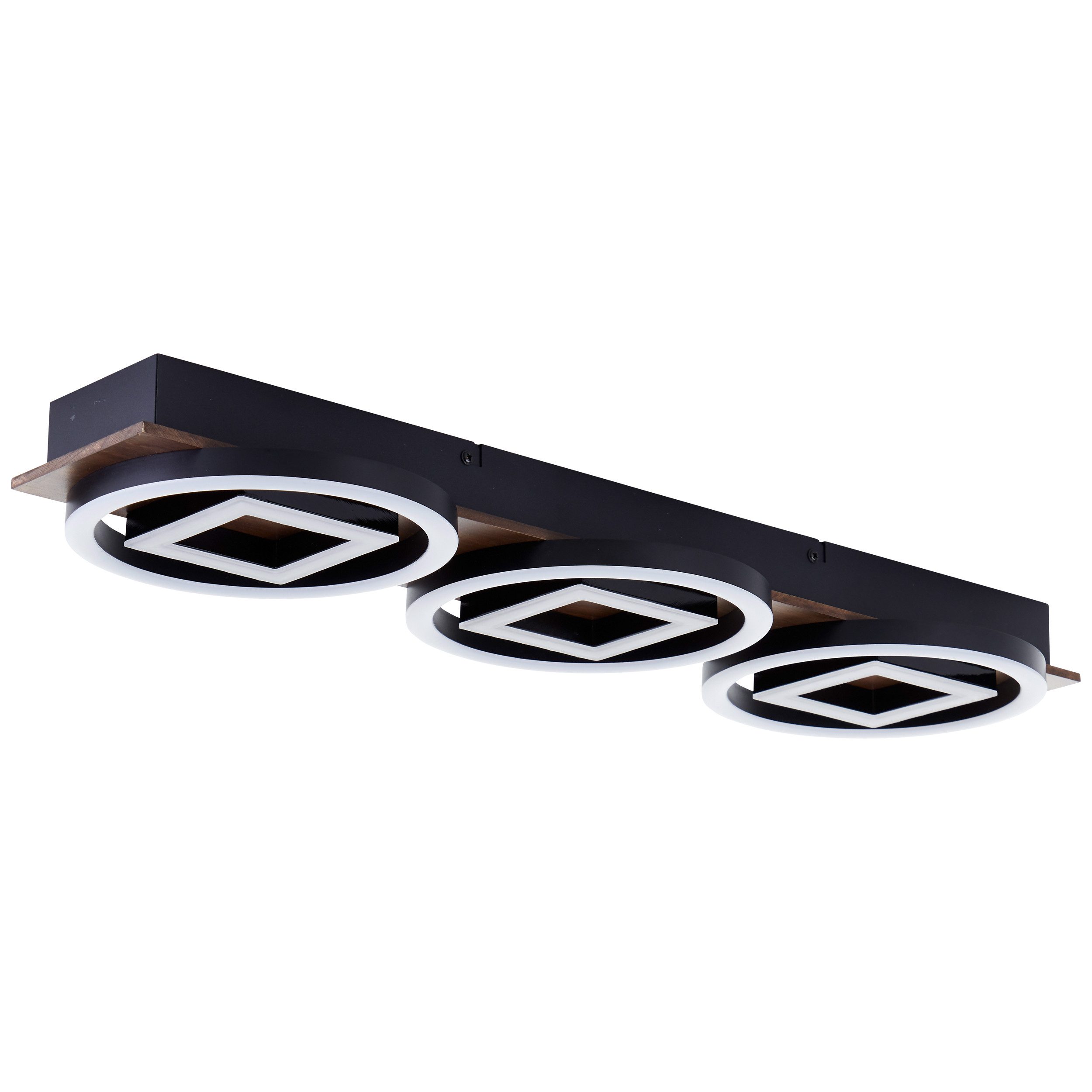 Brilliant Leuchten Led-plafondlamp Maureen LED plafondlamp, 67x20 cm, 3500 lm, 3000 K, dimbaar, zwart mat (1 stuk)