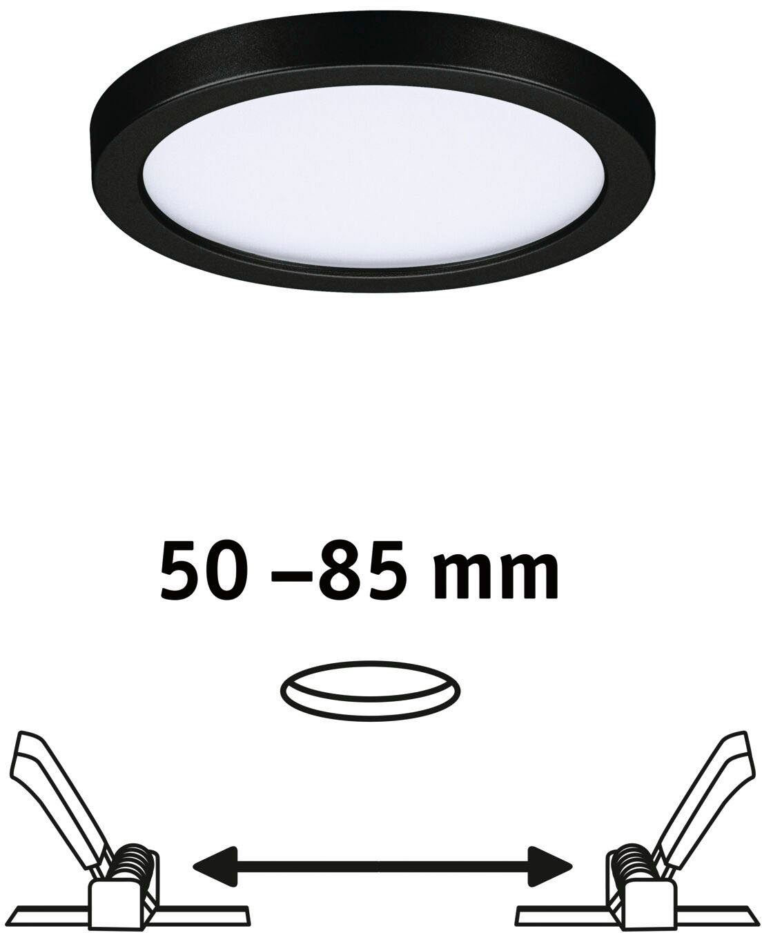 Paulmann Ledinbouwlamp LED Inbouwpaneel Areo VariFit IP44 rond 118mm 4000K Zwart (1 stuk)