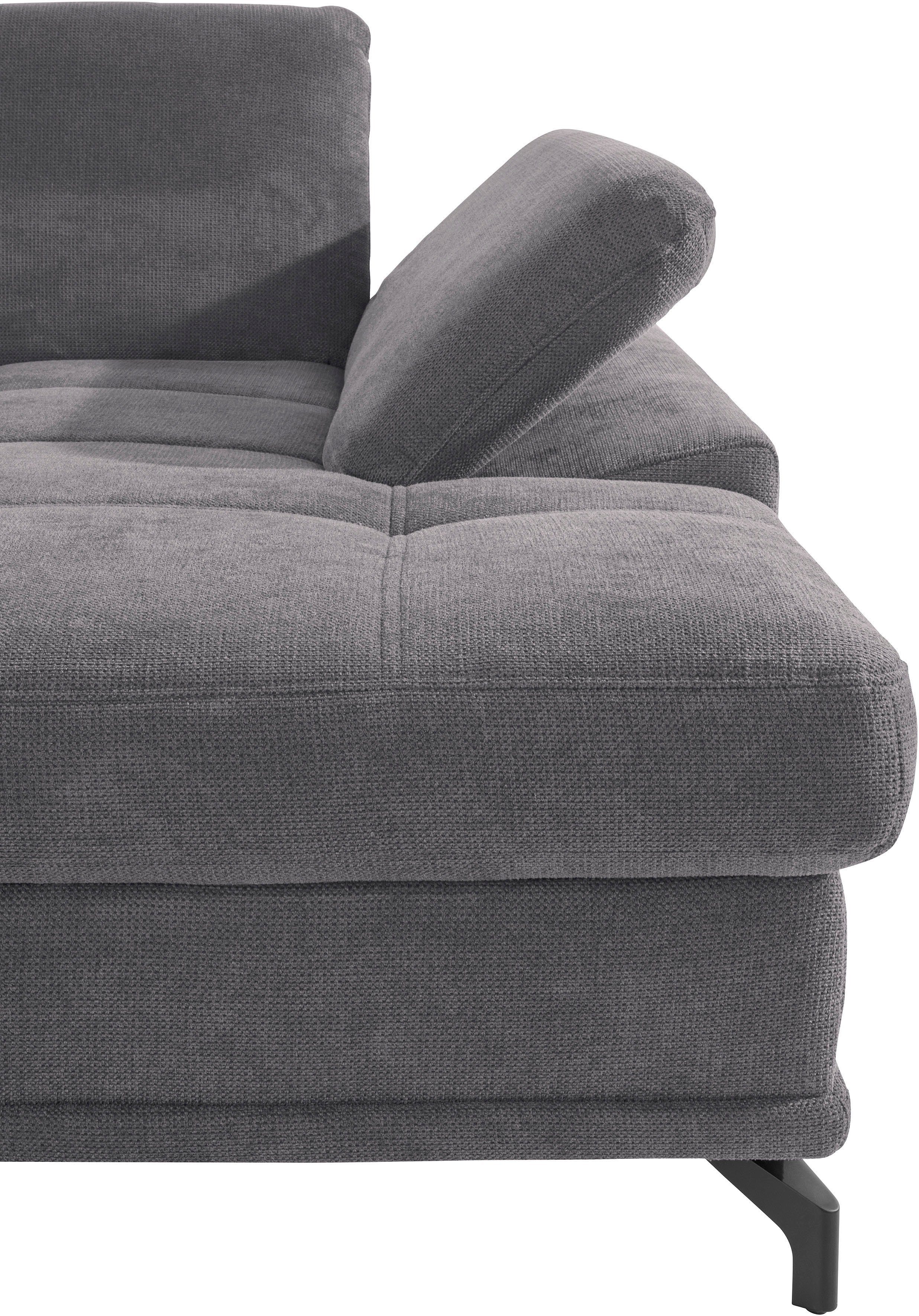 Places of Style Hoekbank Costello L-vorm, B: 301 cm met zitdiepte-, armdeelverstelling &