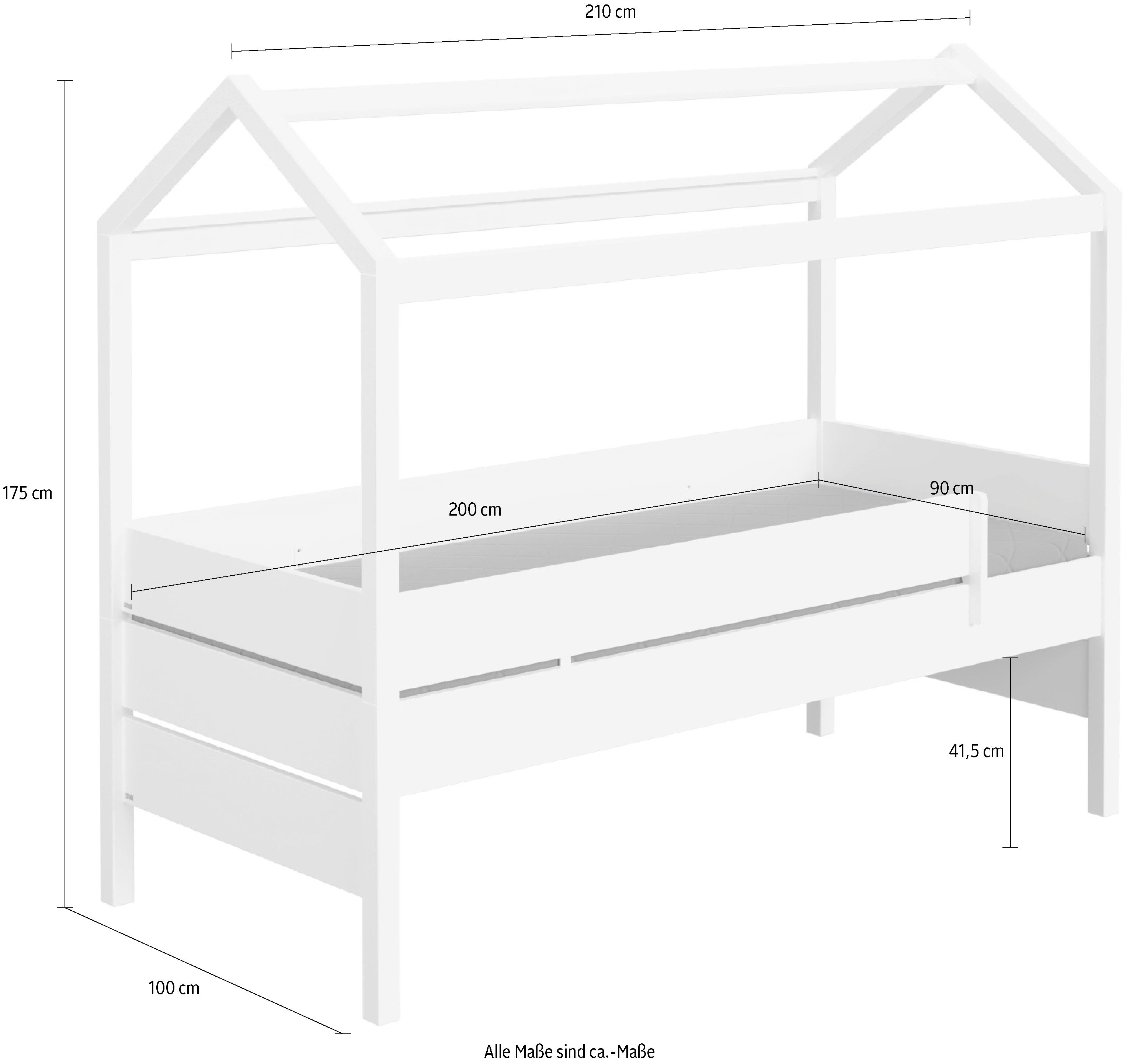 PAIDI Kinderwelten Huisbed TINY HOUSE met valbescherming, individueel aanpasbaar, hoogwaardig afgewerkt