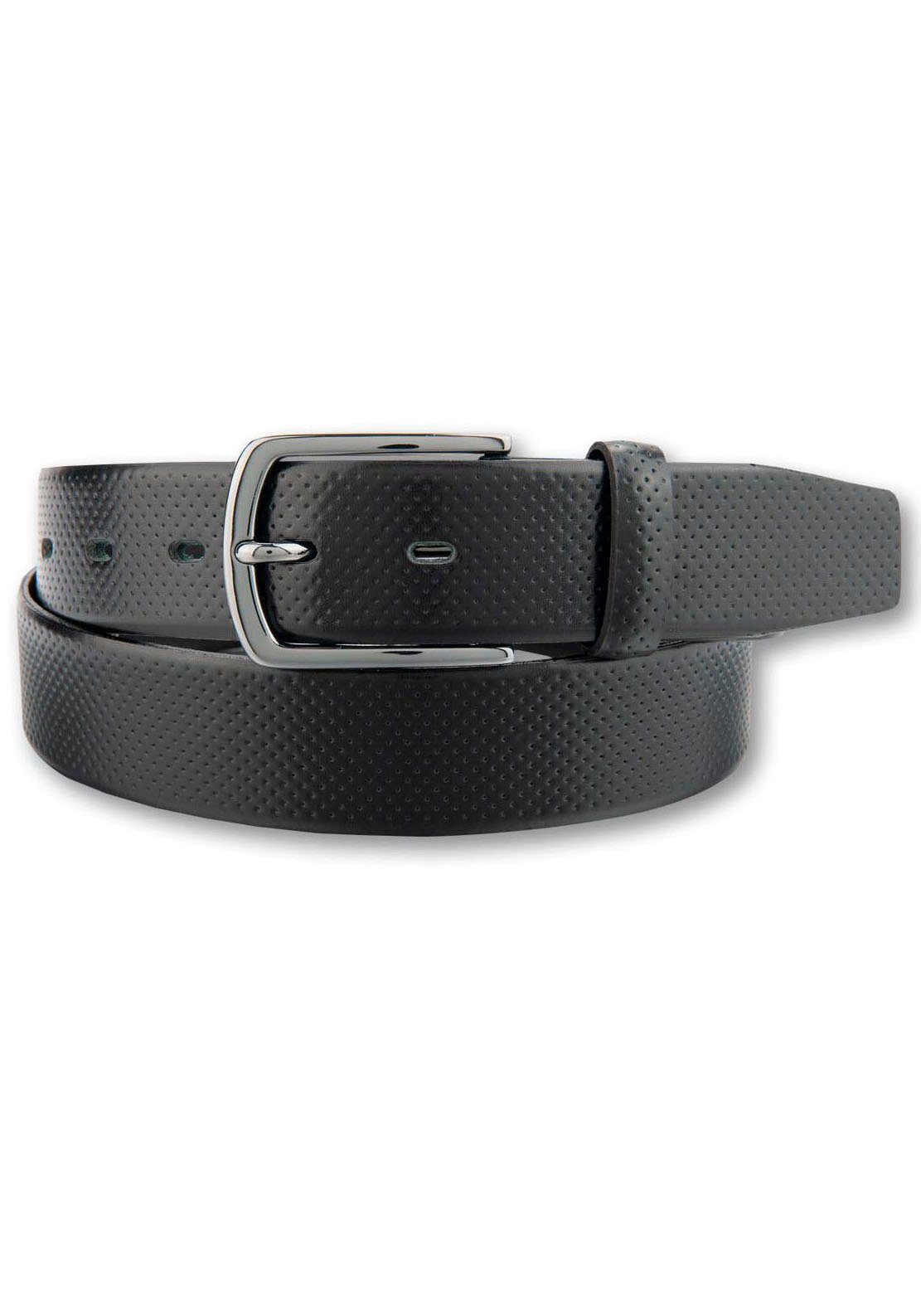 BERND GÖTZ Leren riem met stippenembossing heren riemen maat 105 zwart
