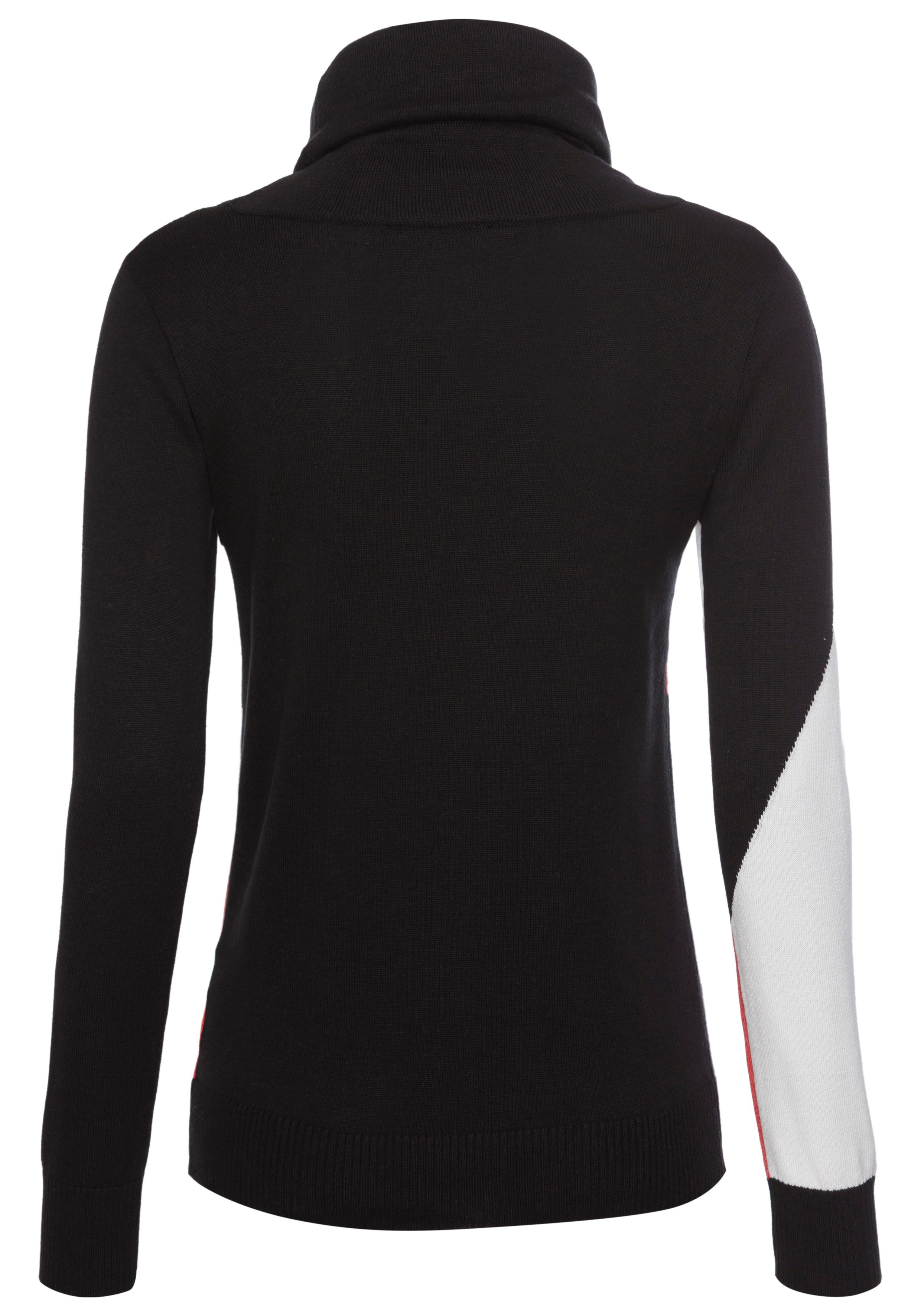 Laura Scott Trui met sjaalkraag colourblocking-stijl