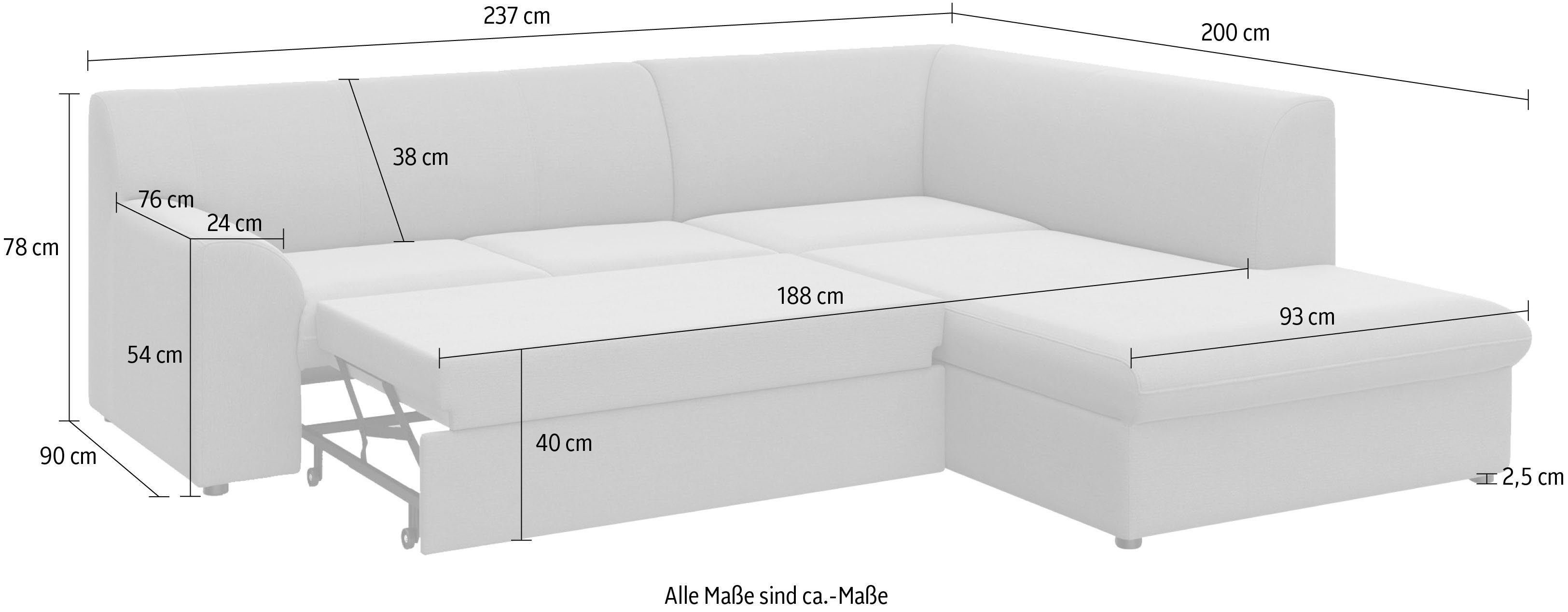 DOMO collection Hoekbank Topper tijdloos elegant, compacte afmetingen, OTTO's Choice, L-vorm