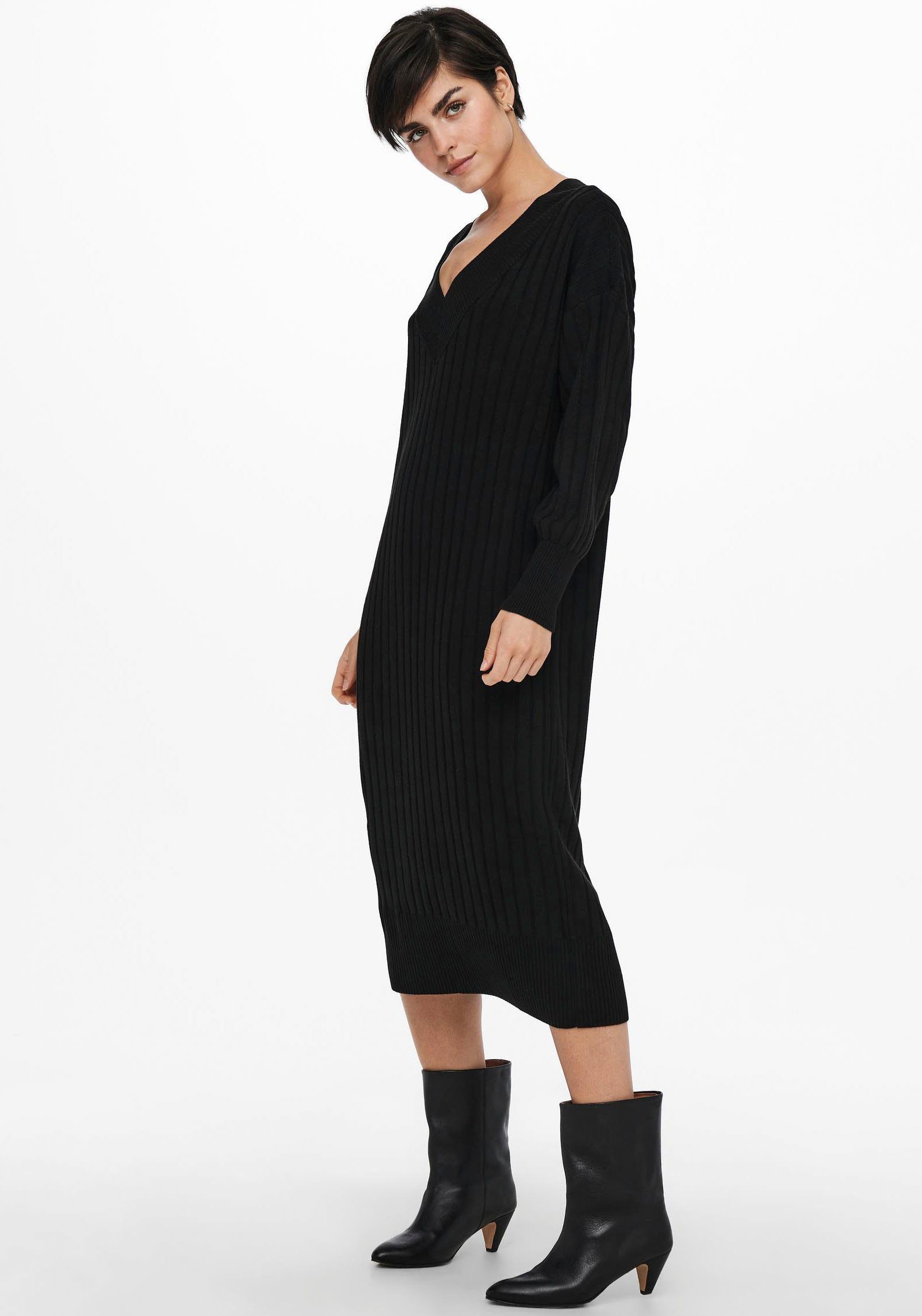 Only Gebreide jurk ONLNEW TESSA L/S MIDI V DRESS