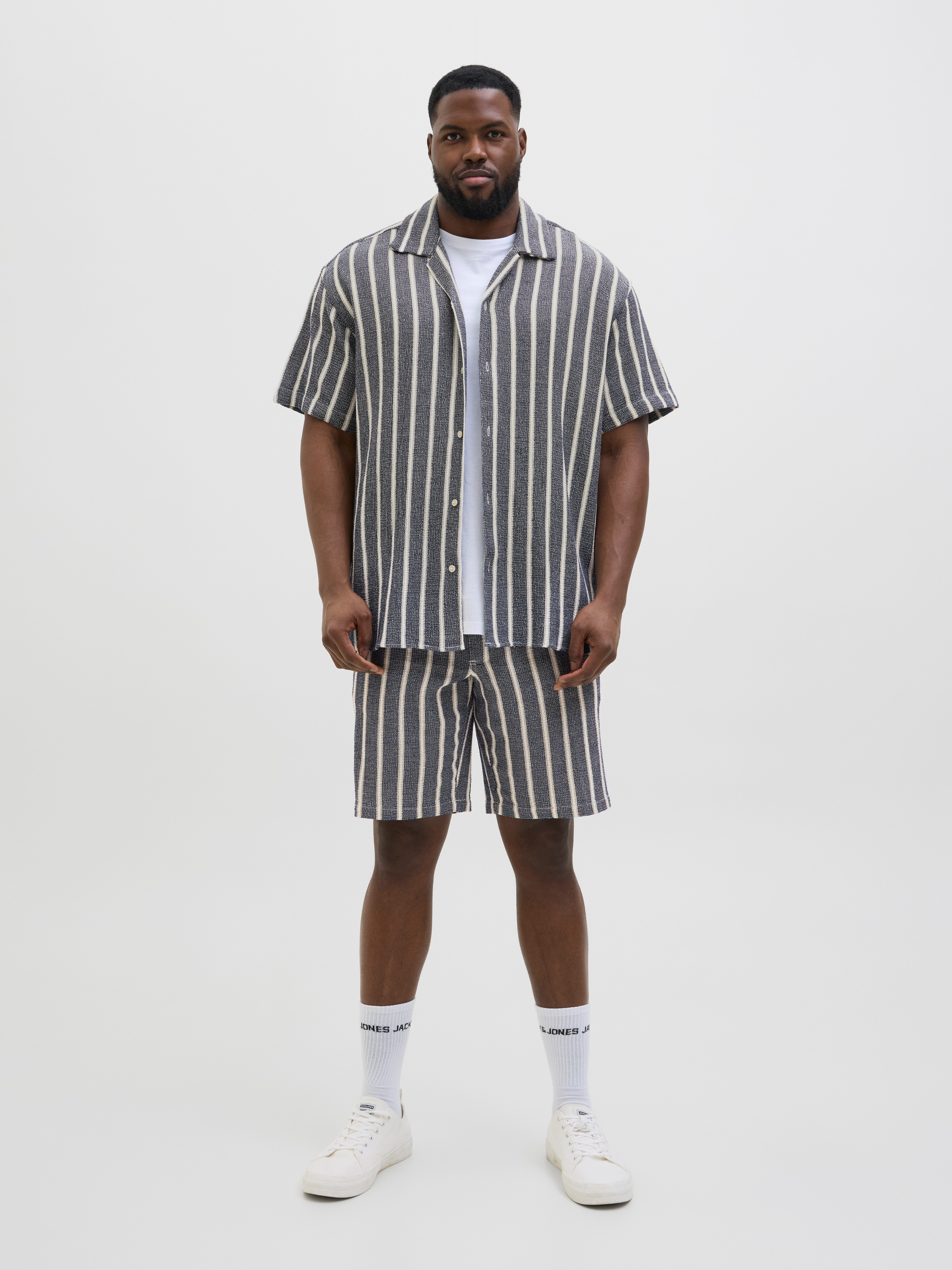 Jack & Jones PlusSize Overhemd met korte mouwen JORCOBA STRIPE RESORT SHIRT SS SN PLS