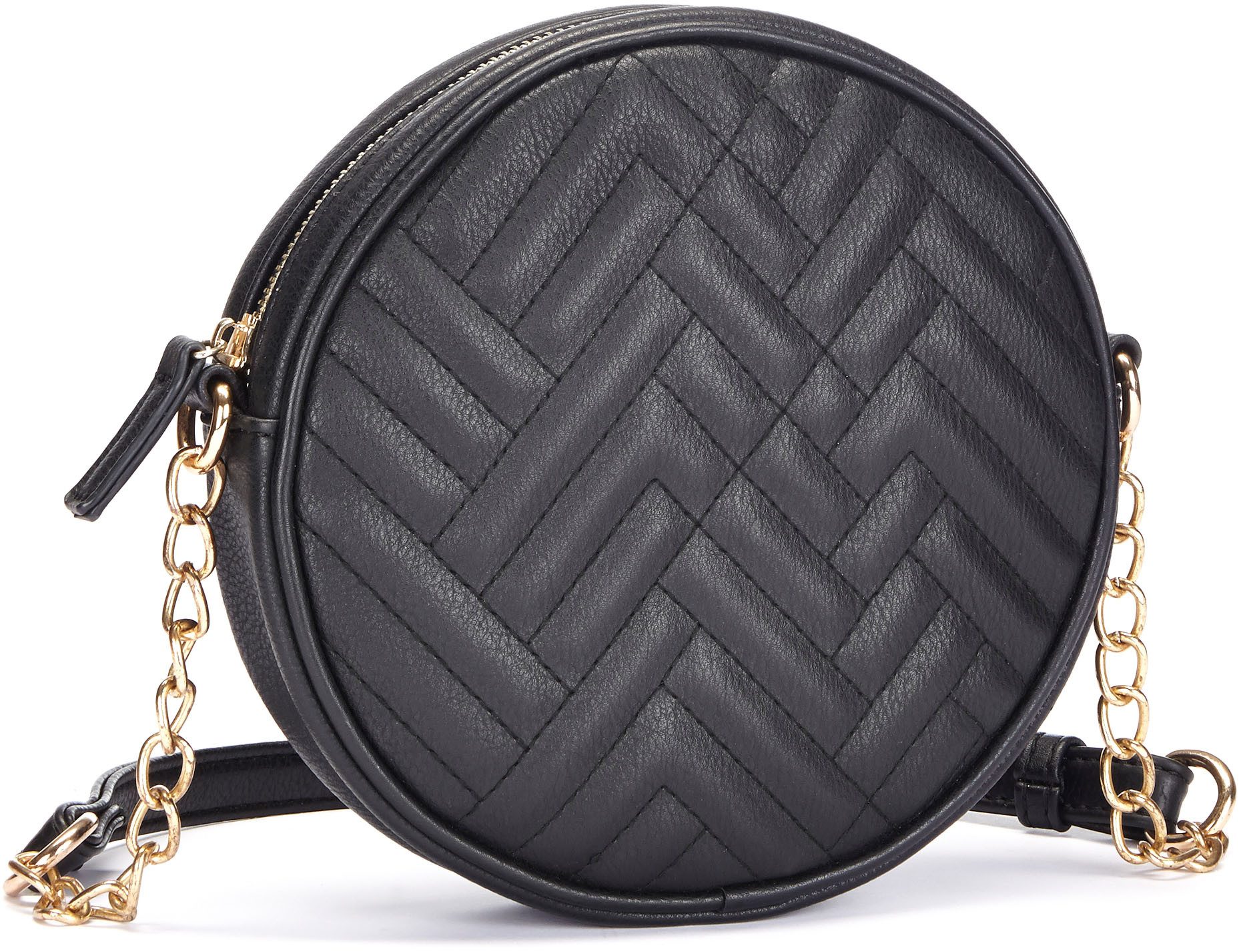 Lascana Schoudertas kleine ronde handtas, minibag vegan dames schoudertassen maat 18 x 18 x 4,5 cm zwart