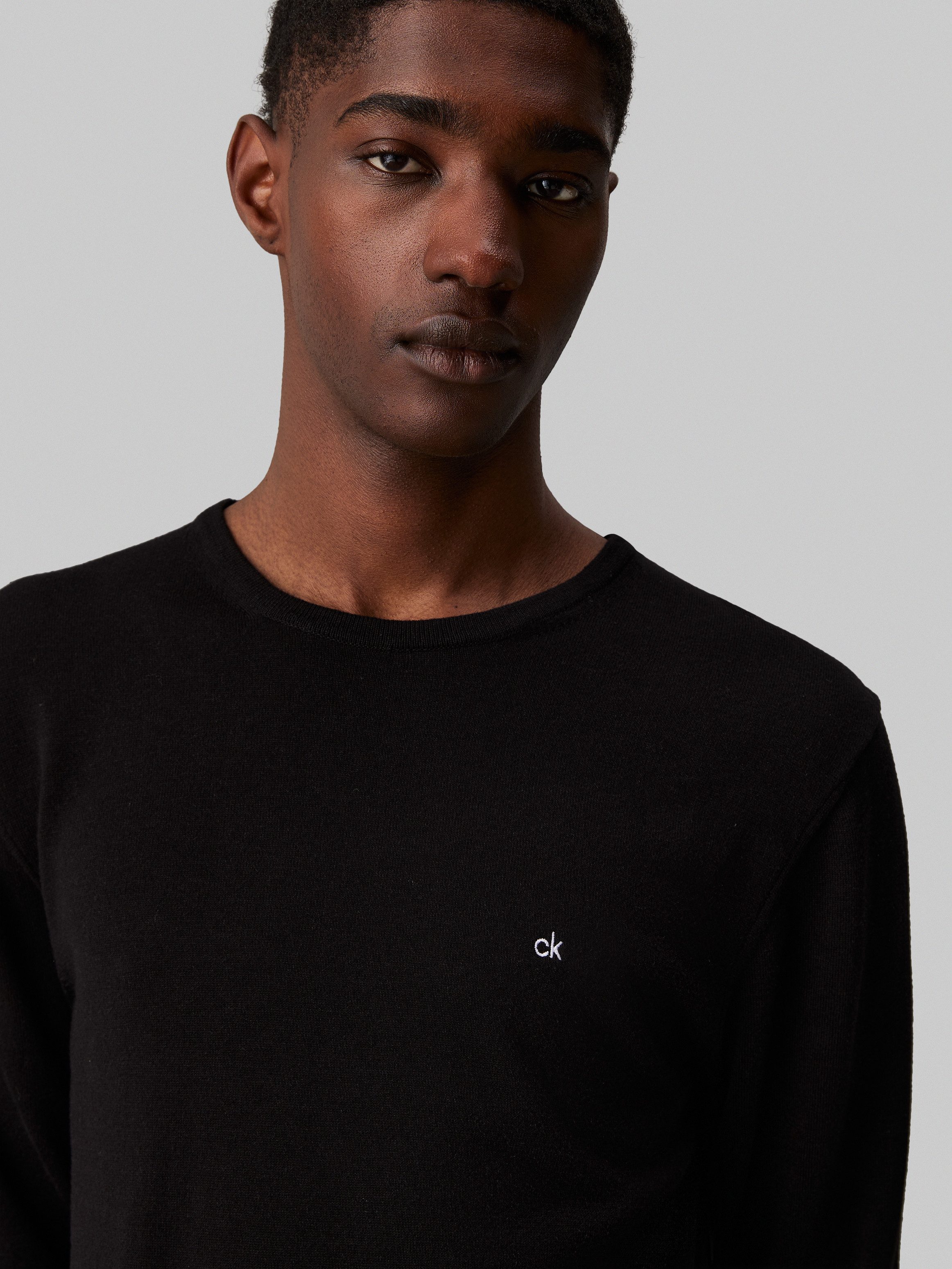Calvin Klein Trui met ronde hals COTTON SILK BLEND CN SWEATER
