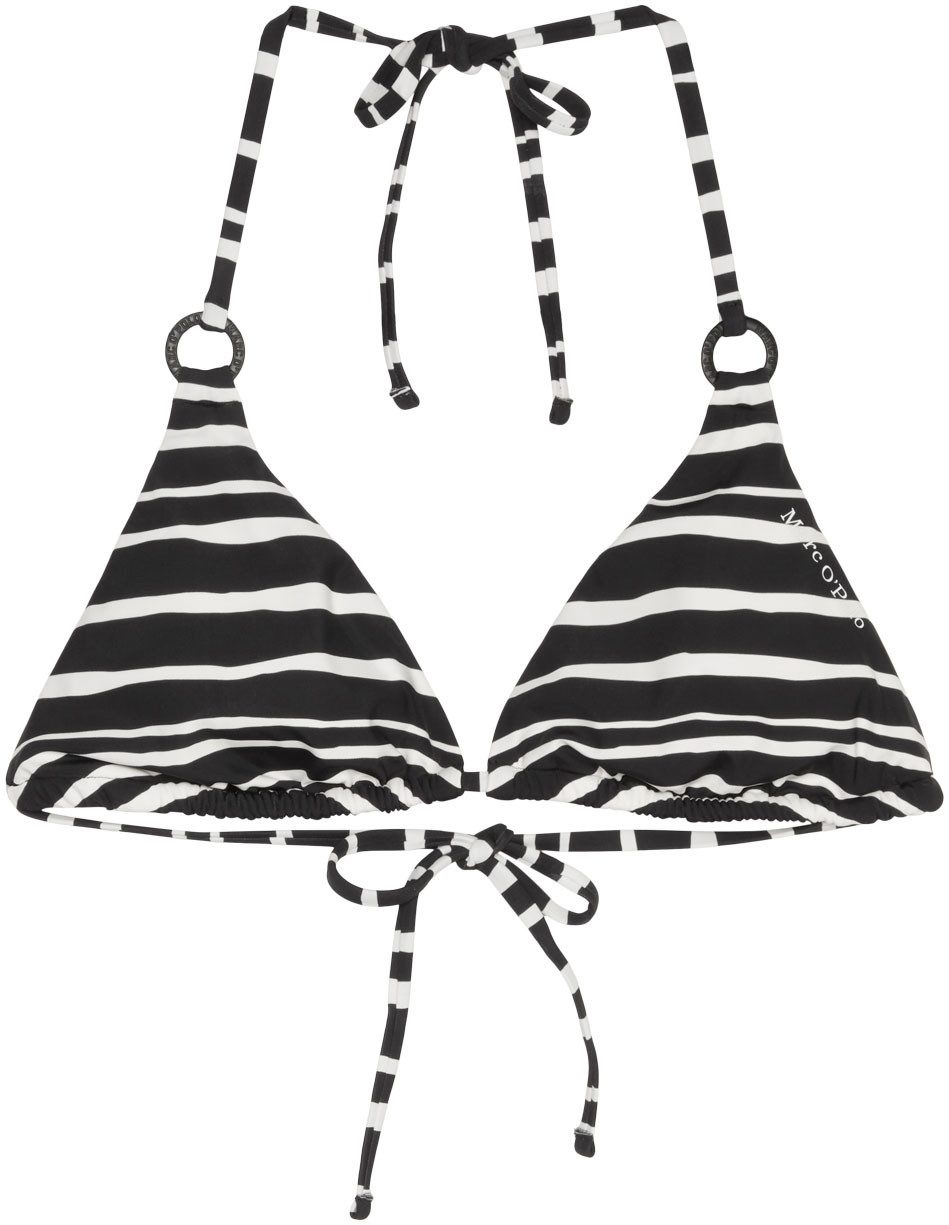 Marc O'Polo Triangel-bikinitop Summer Blacks met decoratieve ringdetails
