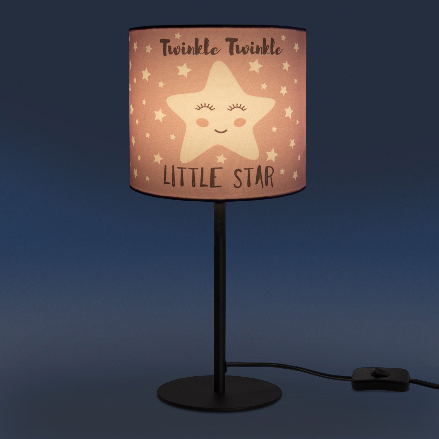 Paco Home Tafellamp Aleyna 105 Kinderlamp LED kinderkamer lamp sterren-motief, tafellamp E14