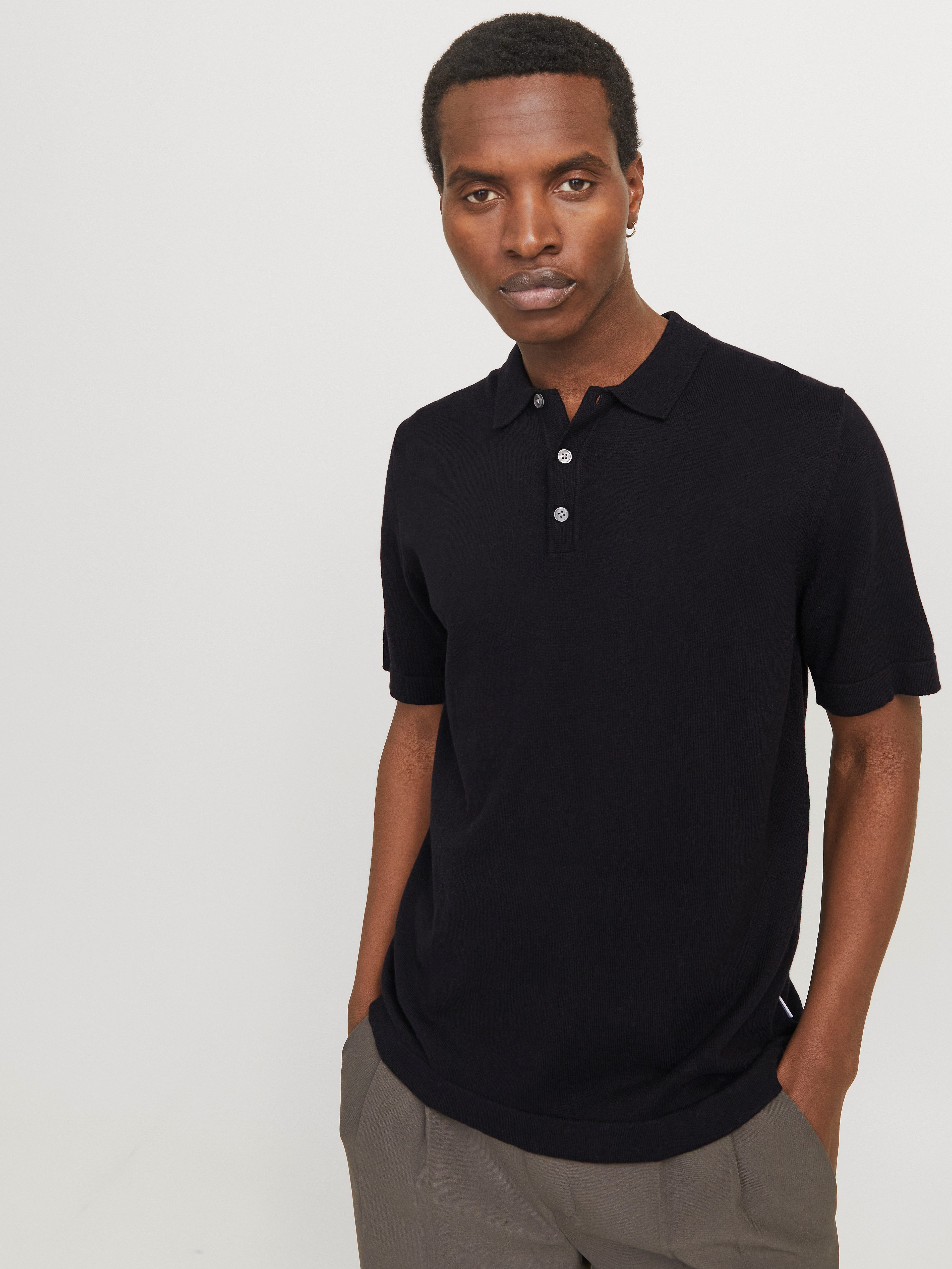 Jack & Jones Trui met korte mouwen JJEEMIL KNIT RELAXED POLO SS SN