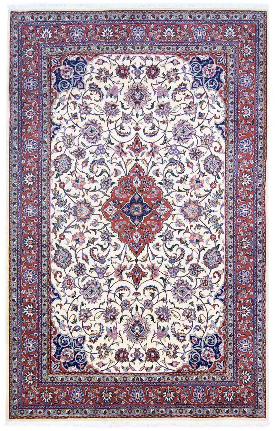 morgenland Wollen kleed Sarough medaillon Bianco naturale 317 x 204 cm Uniek exemplaar met certificaat