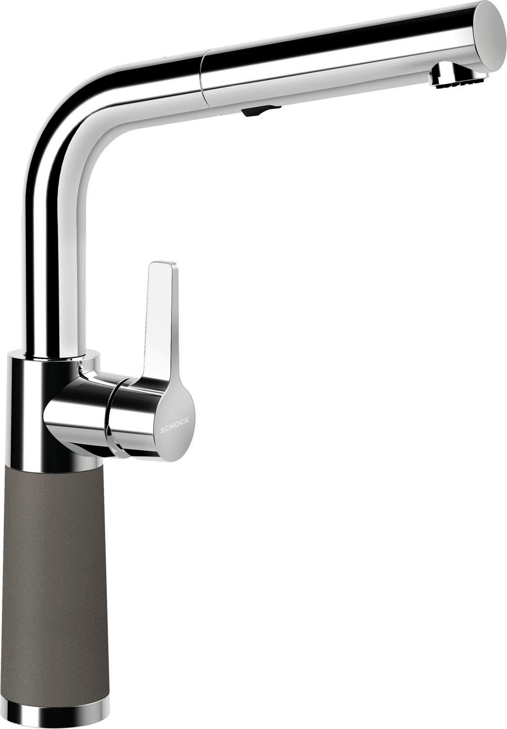 Schock Keukenkraan SC-540 SB uitschuifbaar, straal-douche, terugstroombegrenzer, draaibereik 120° keukenkranen grijs