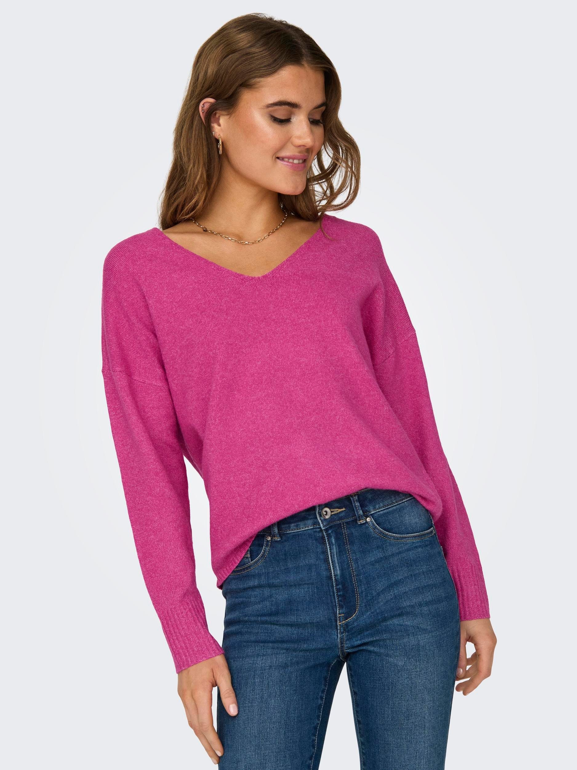 Only Trui met V-hals ONLRICA LIFE L S V-NECK PULLO KNT NOOS
