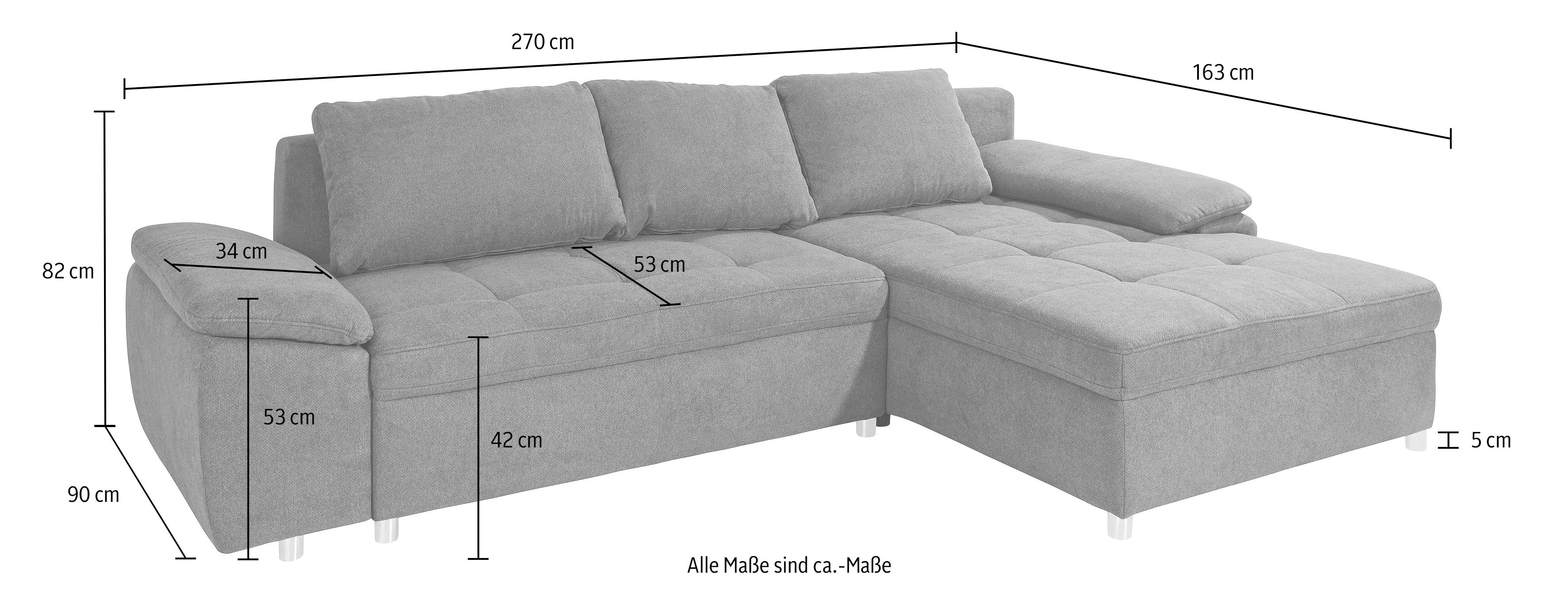 sit&more Hoekbank Top Bilbao L-vorm XXL, naar keuze met slaapfunctie en bedkist