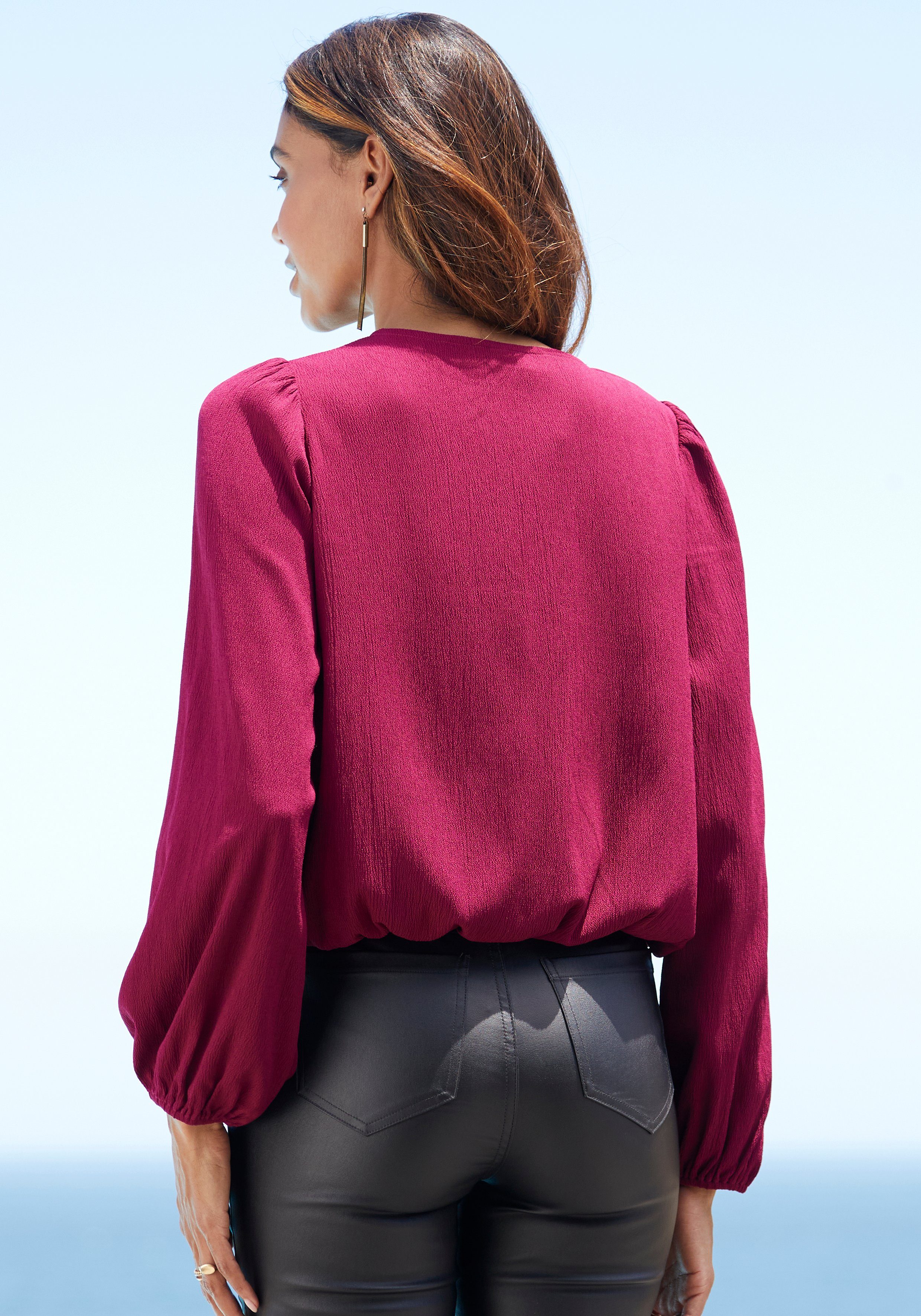 Lascana Blouse zonder sluiting met kettingdetails, elegante damesblouse, modieus, feestelijk