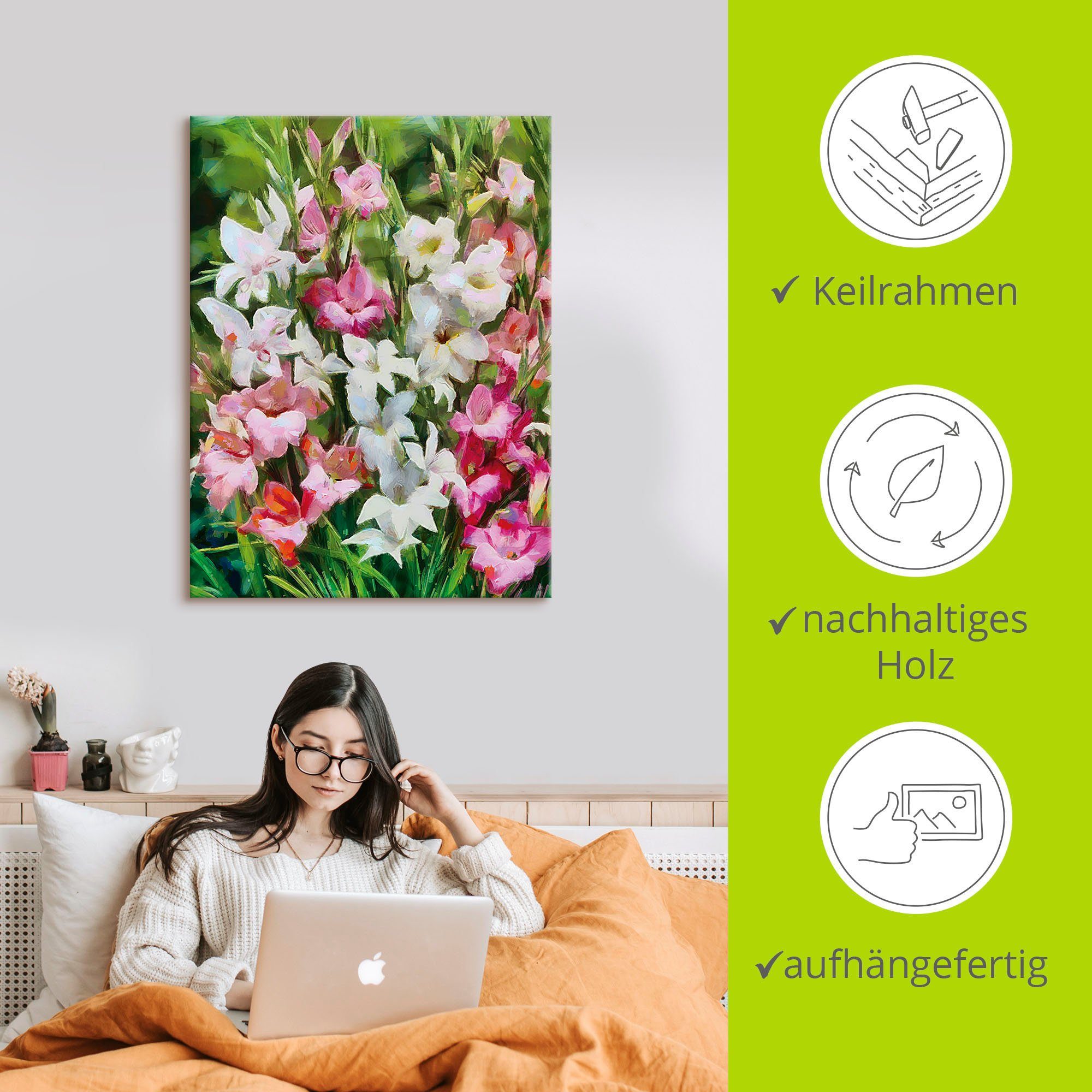 Artland Artprint Gladiolus II als artprint van aluminium, artprint op linnen, muursticker of poster in verschillende maten