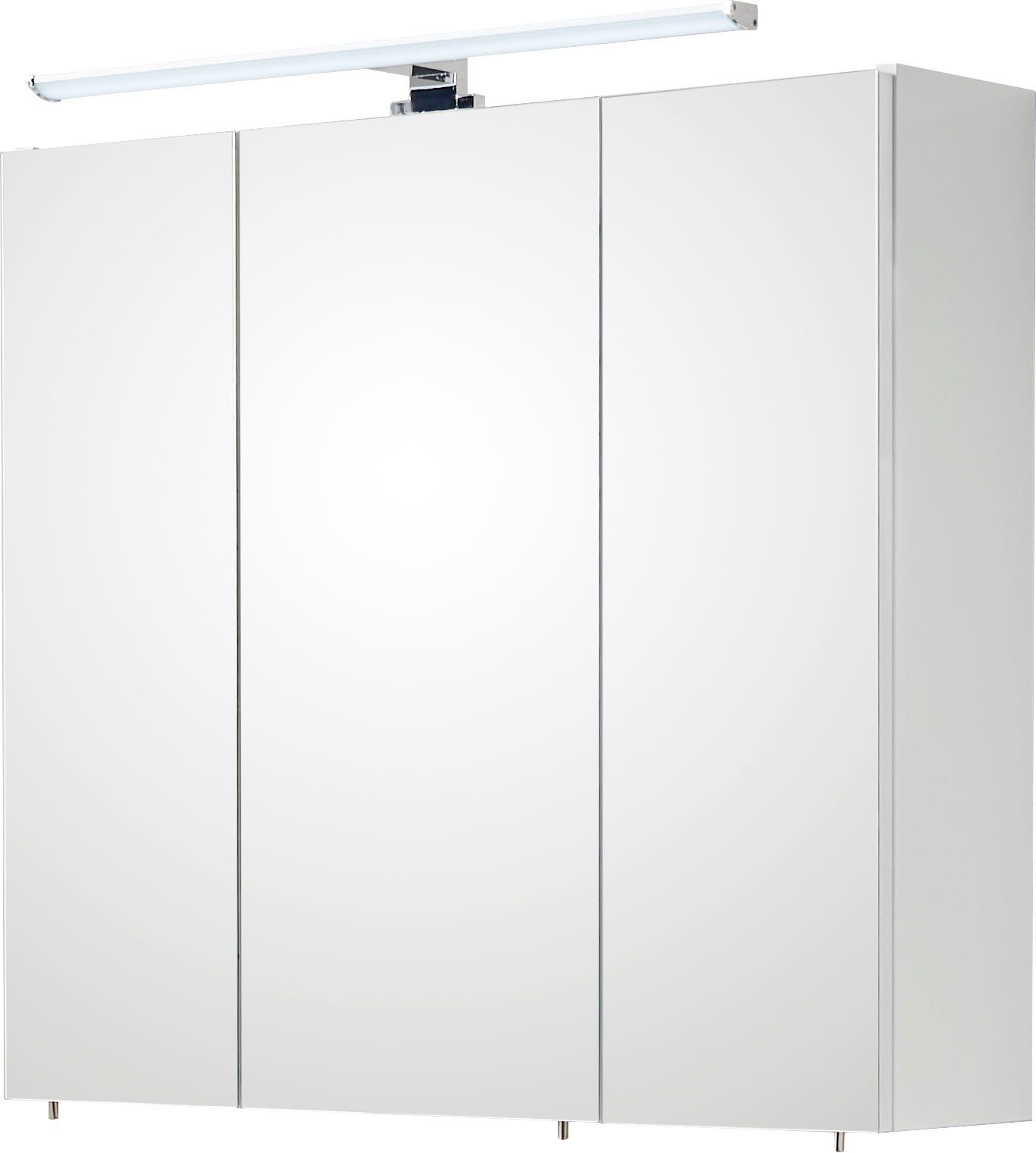 Saphir Spiegelkast Quickset 360 Breedte 75 cm, 3-deurs, ledverlichting, schakelaar--stekkerdoos