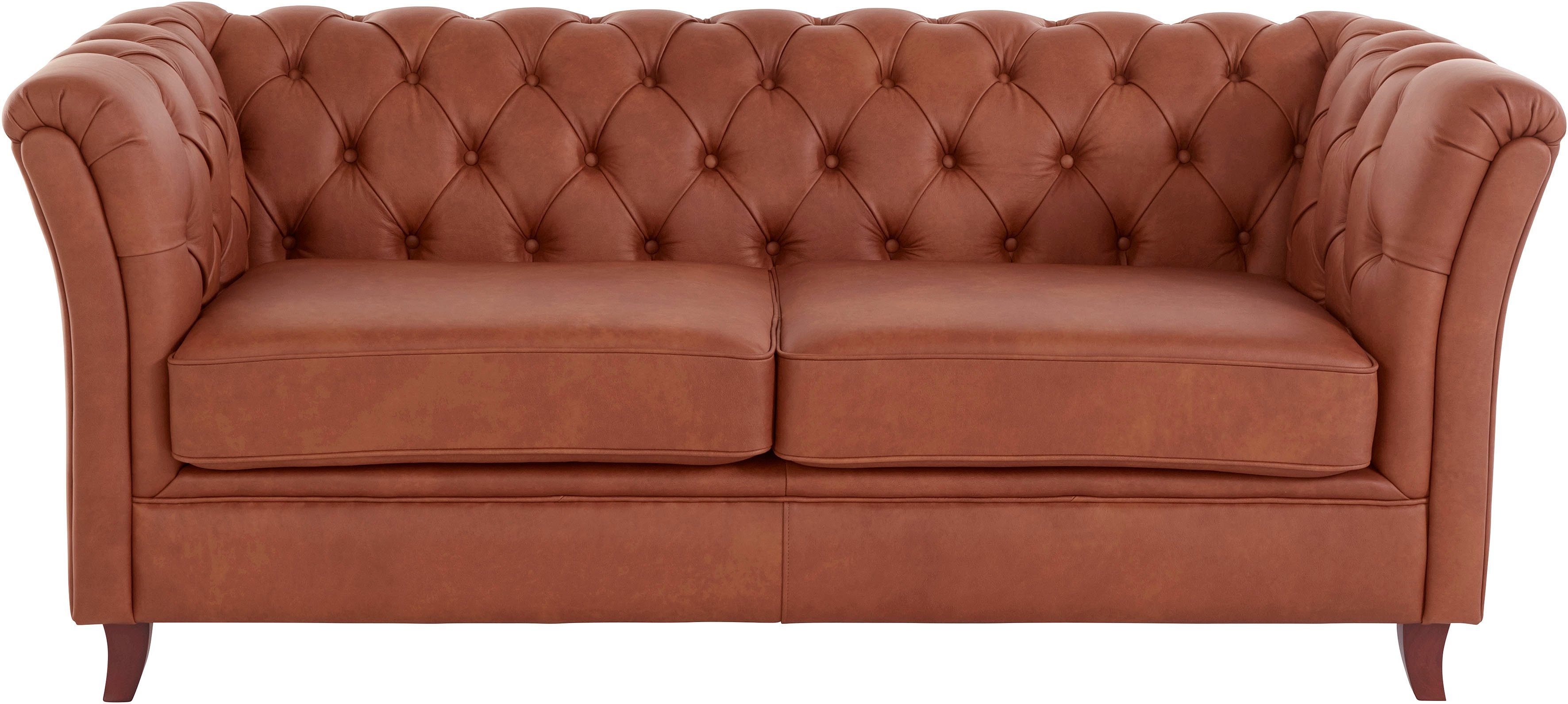 Home affaire 3-zitsbank Reims met echte chesterfield-capitonnage, uitstekende verwerking, fluwelige look met changerende look