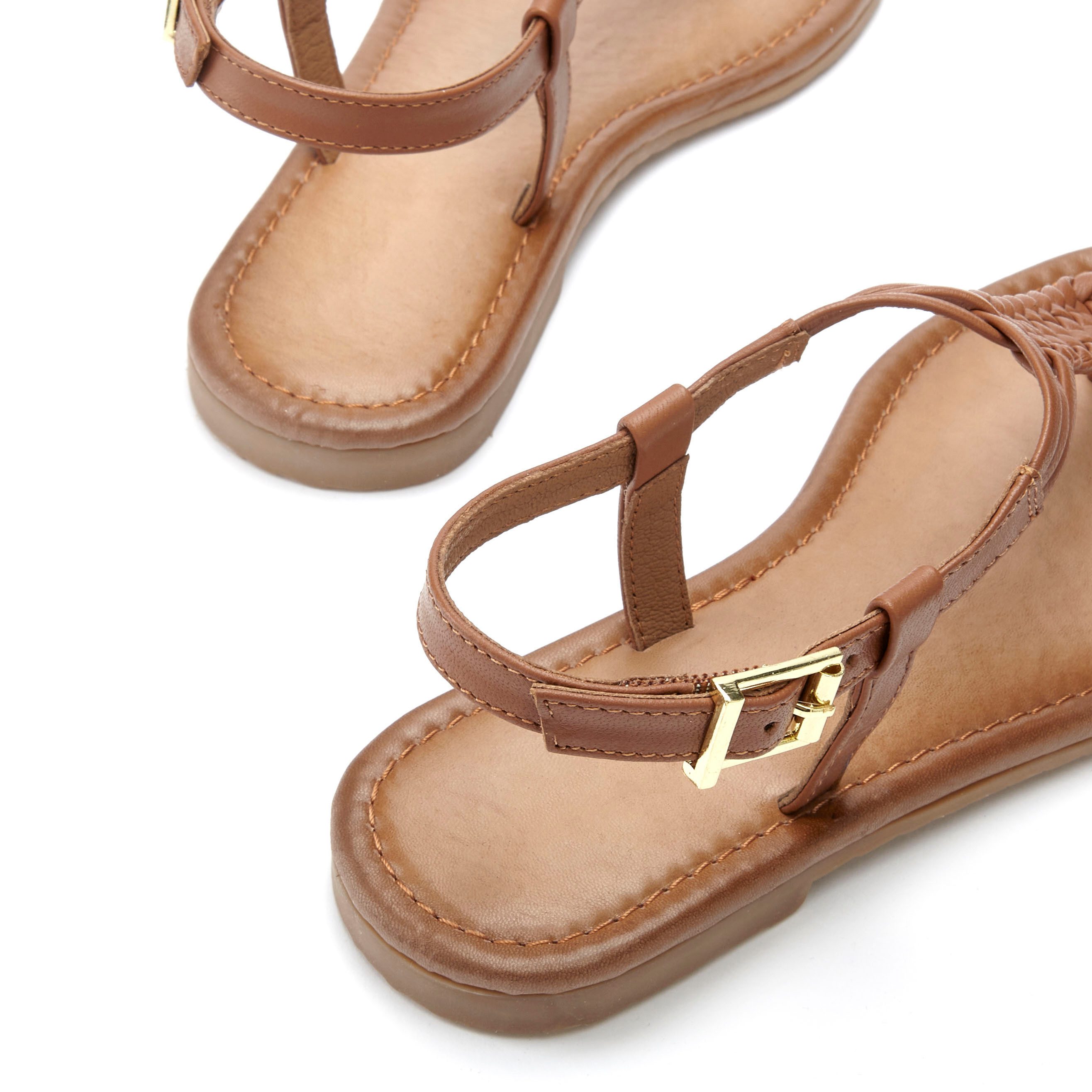 Vivance Teenslippers Sandalette, zomerschoen, sandaal van leer met vlecht-look