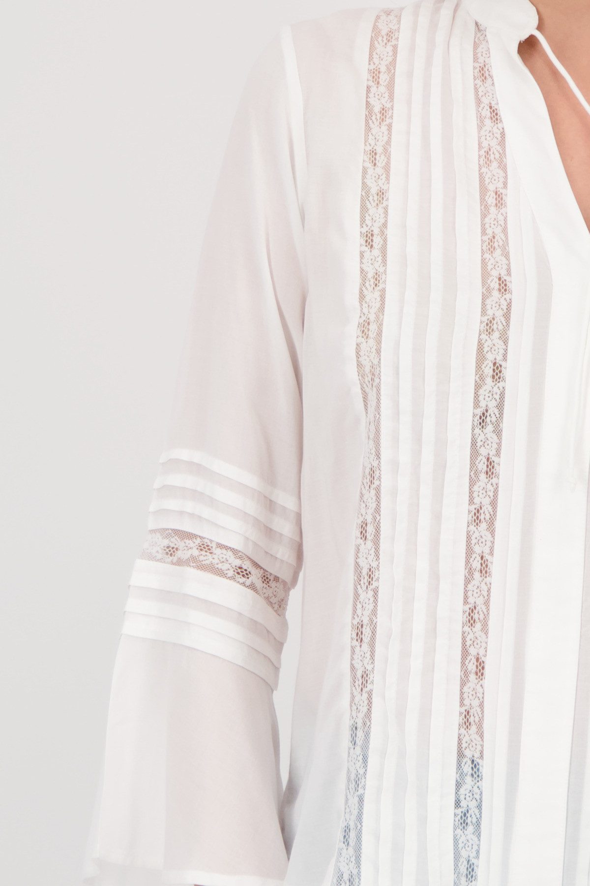 Monari Kanten blouse Met V-hals