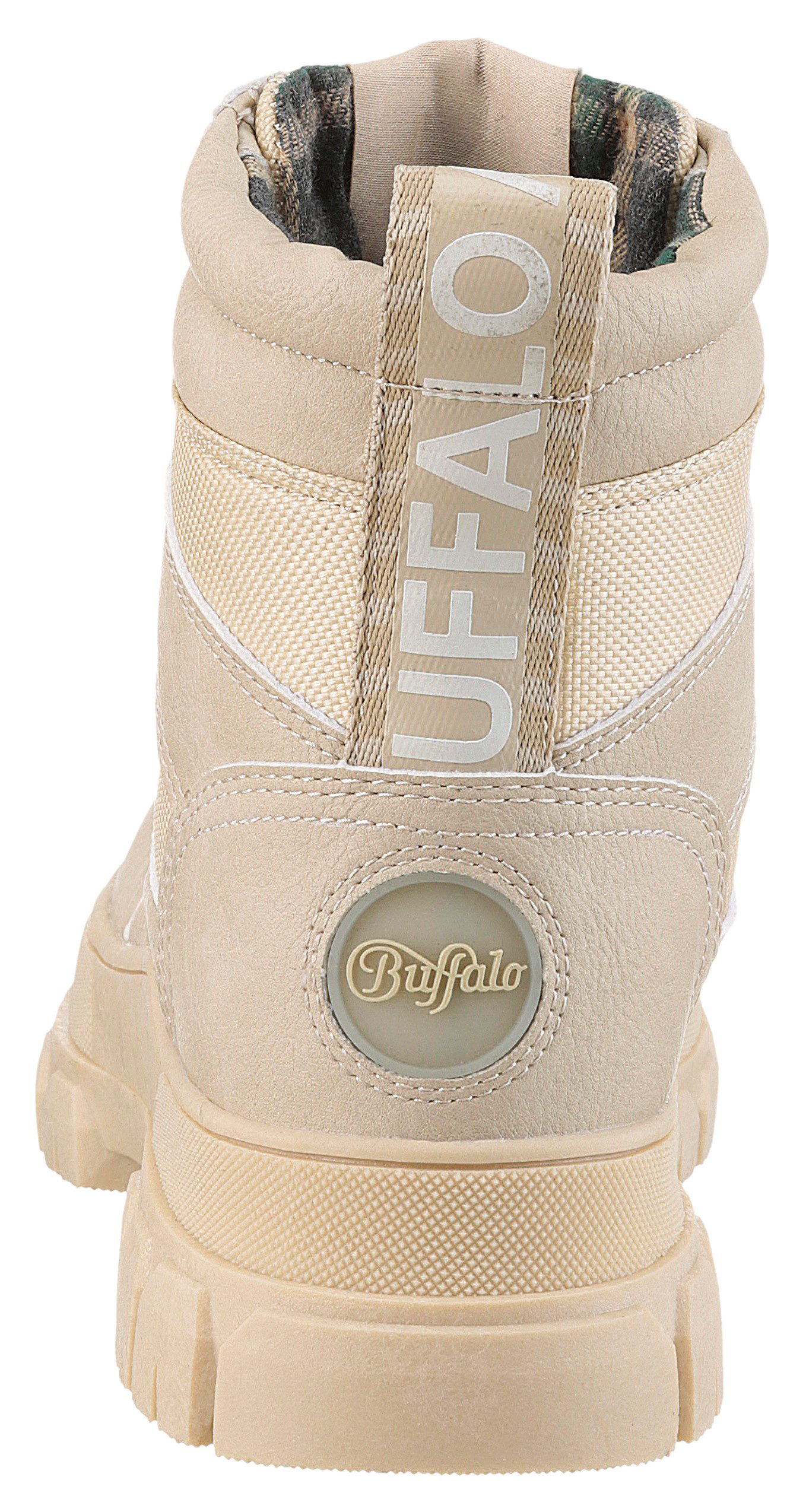 Buffalo Veterschoenen NOVA COM VEGAN enkellaars, high top sneaker, plateau hak, met memory foam