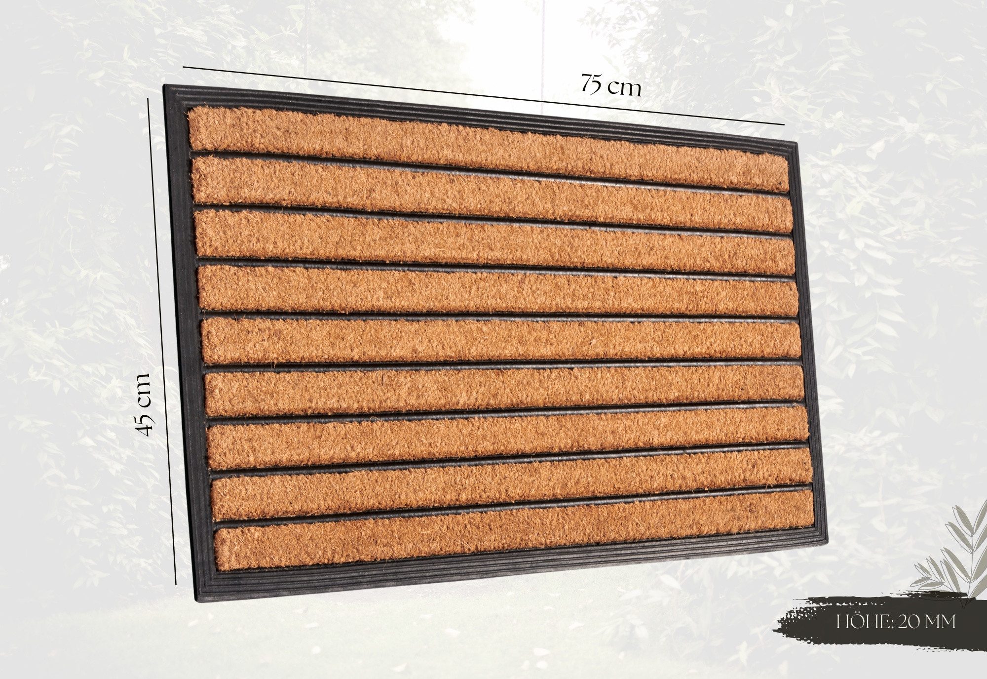 HANSE Home Mat Mix Mats Gummi Kokos Striped, deurmat Slijtvast, onderhoudsvriendelijk, robuust, weerbestendig, UV-bestendig