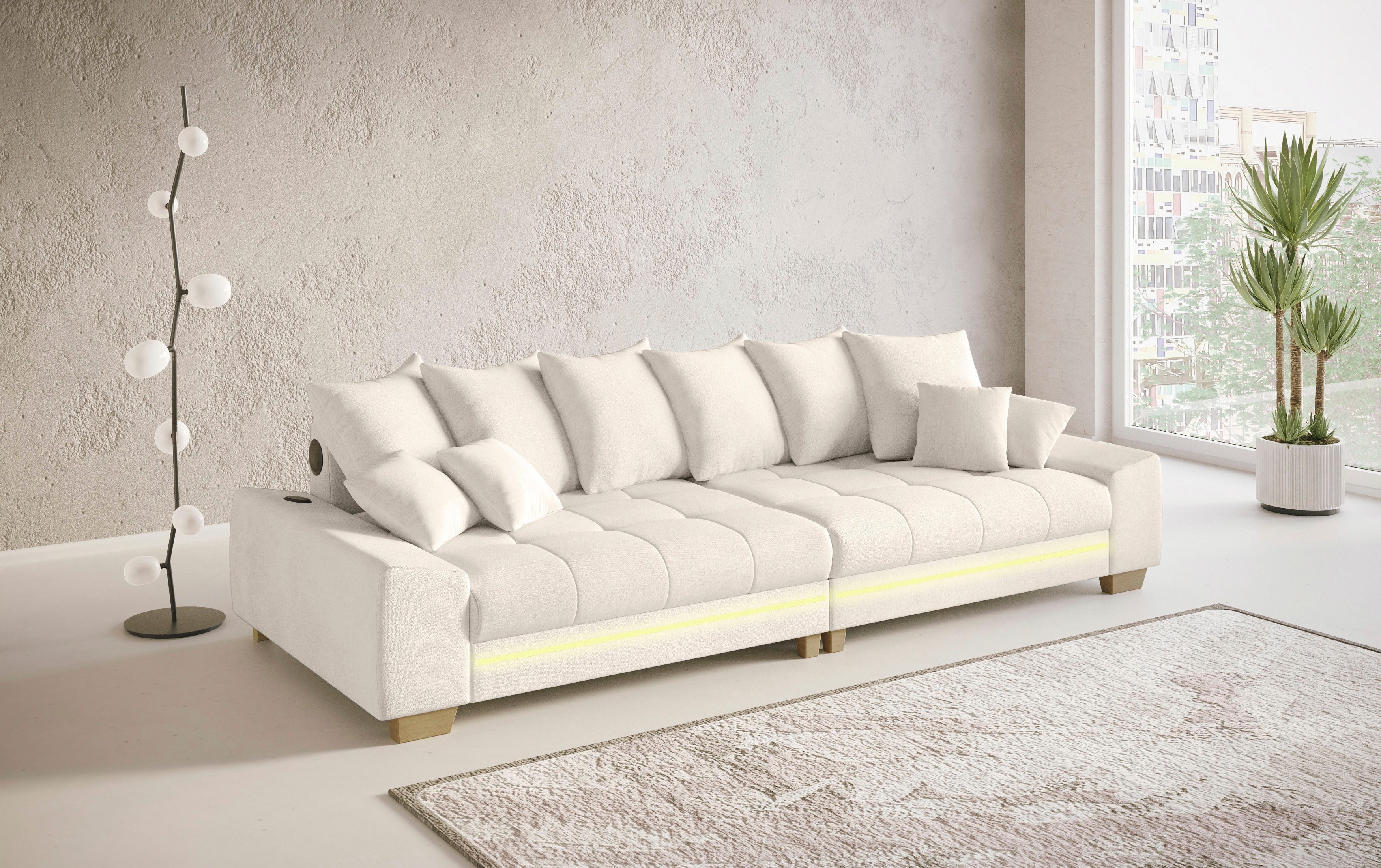 Mr. Couch Megabank Nikita II met rgb-led, bluetooth-geluidssysteem, koudschuim