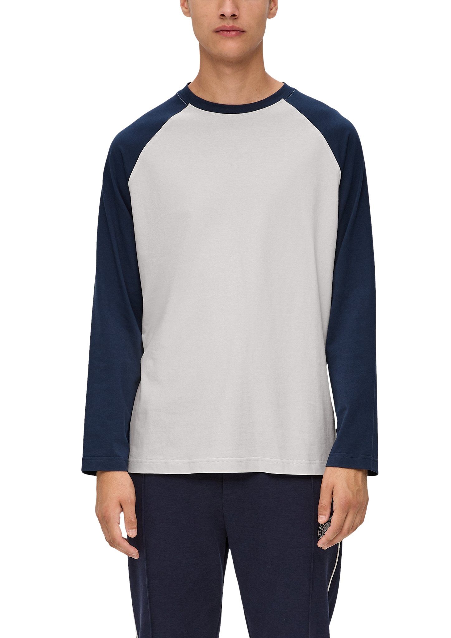 Q/S designed by Shirt met lange mouwen met raglanmouwen heren longsleeves maat M wit