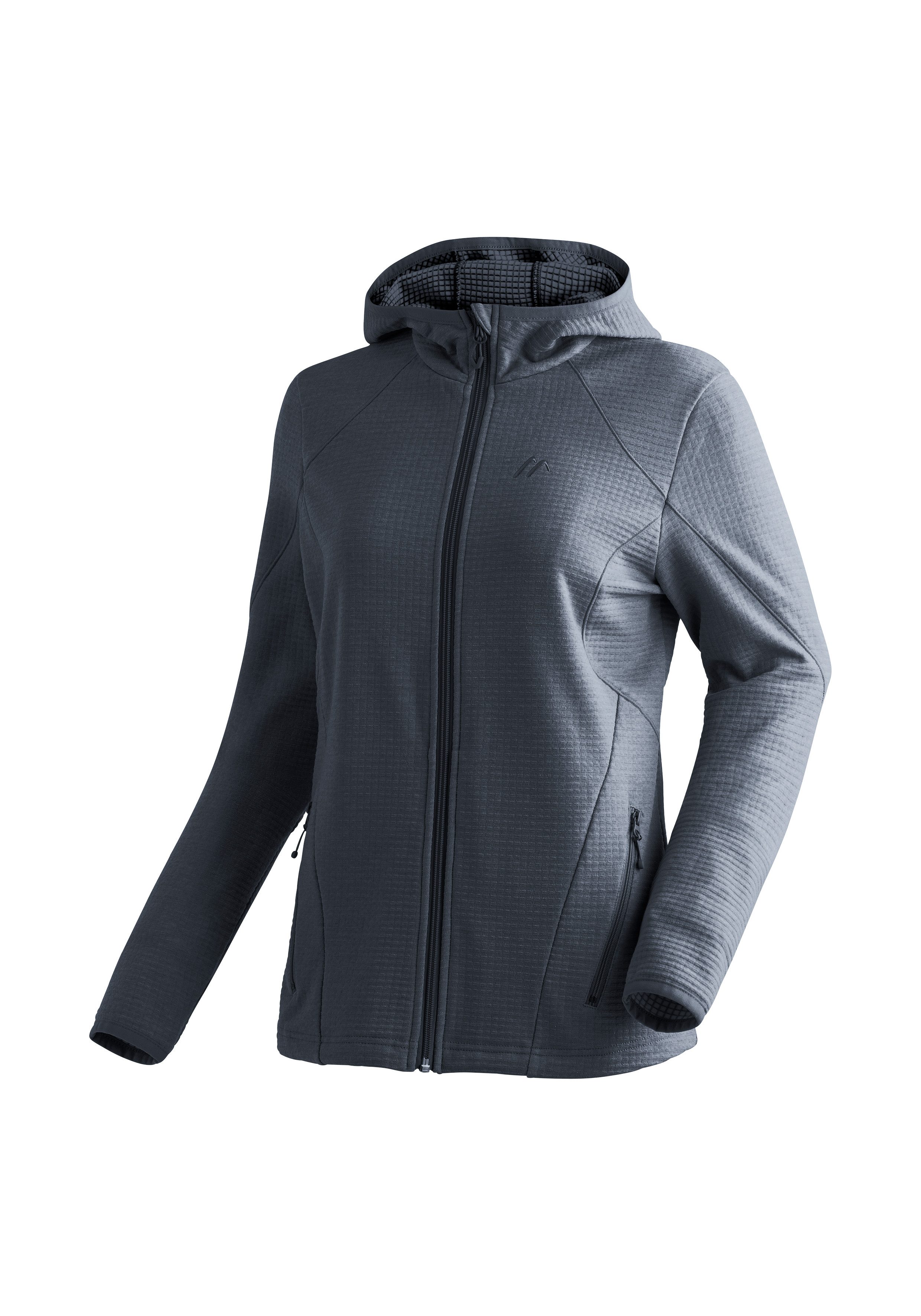 Maier Sports Fleecejack Tesila Hood W Dames midlayer, ademend snel drogend, full-zip, regular fit