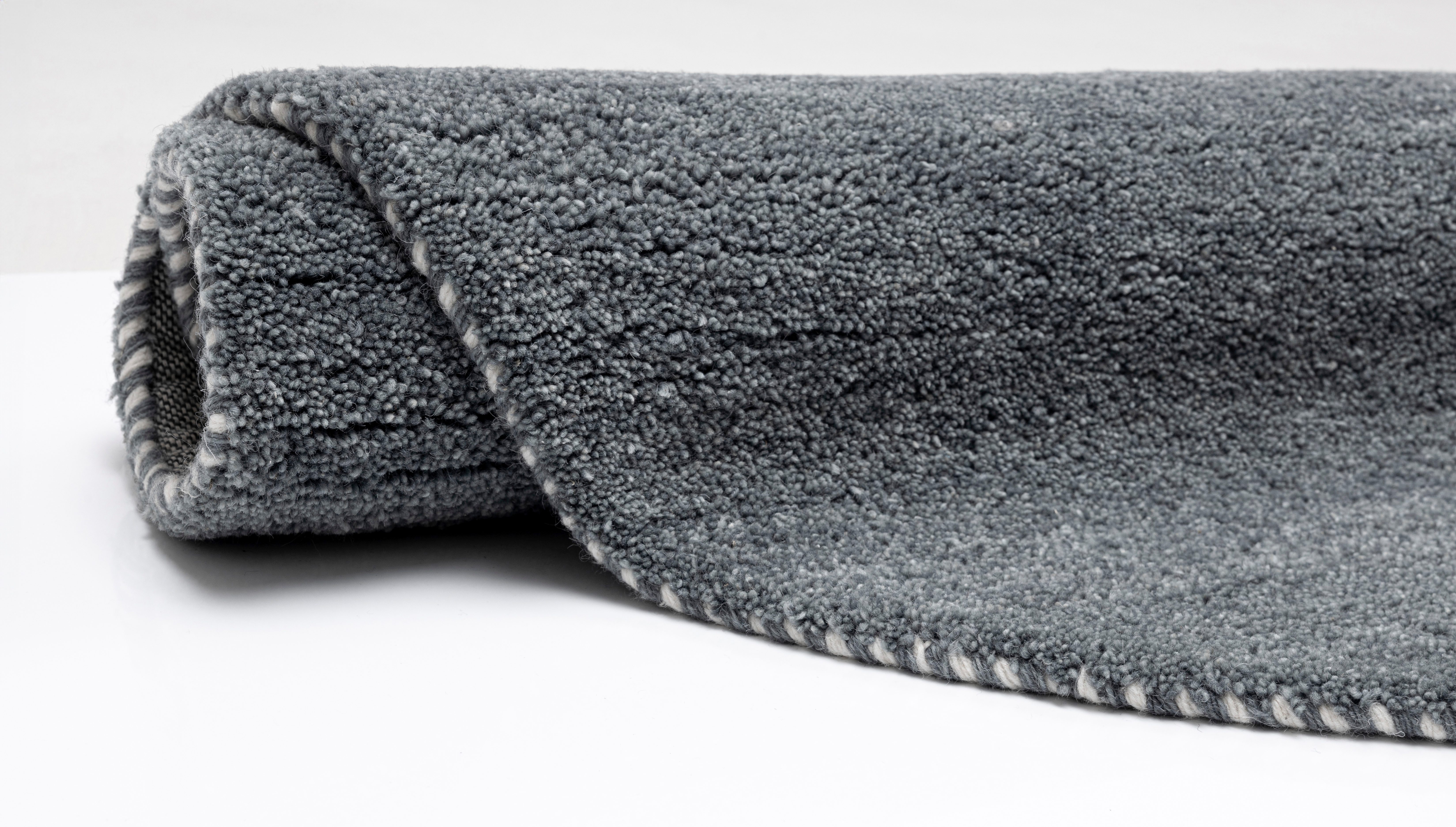 THEKO Wollen kleed Gabbeh uni, Handgeweven vloerkleed, mêlee, zuivere wol, met de hand geweven