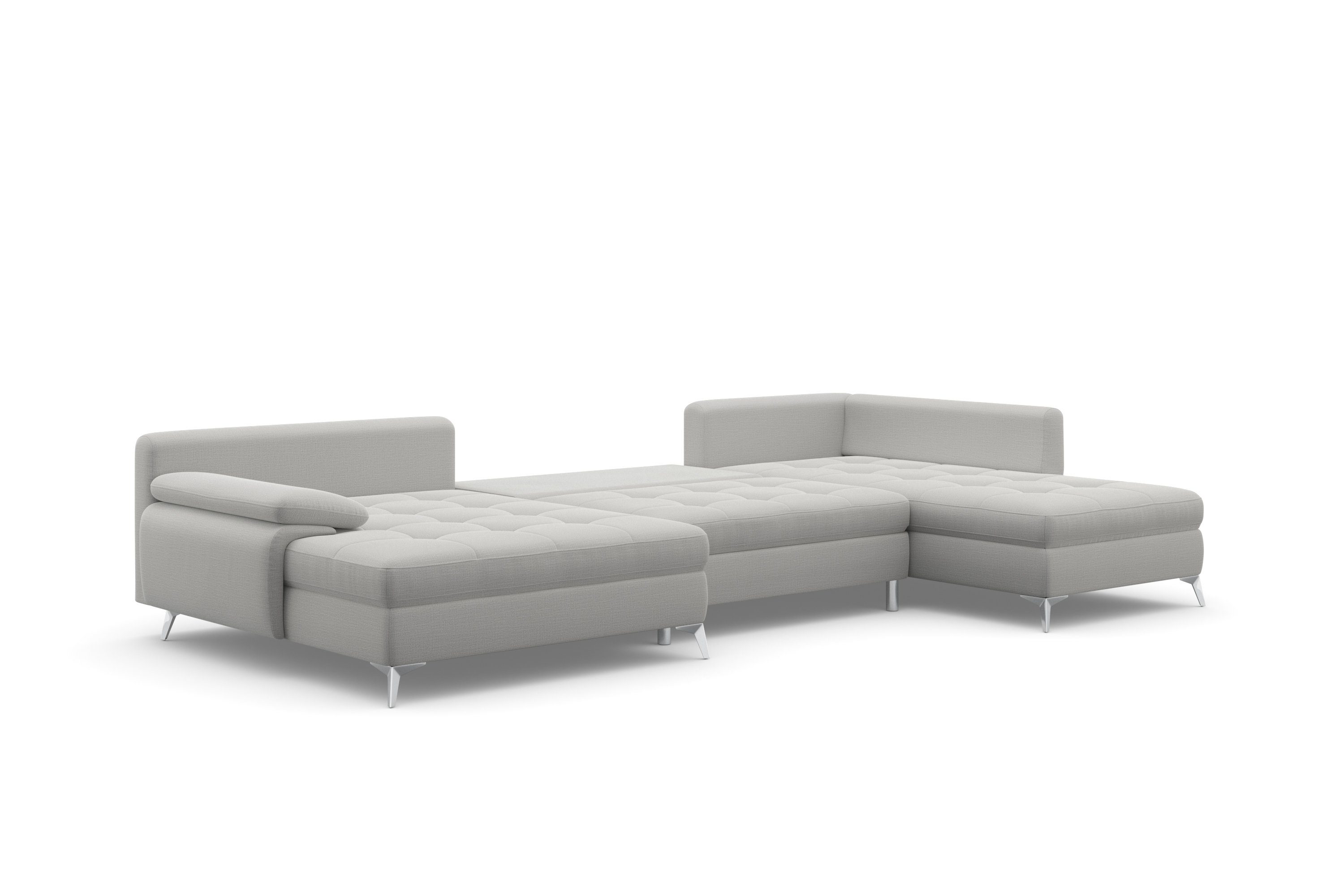 sit&more Zithoek Latigo U-vorm met mega-récamier, naar keuze met slaapfunctie en bedkist