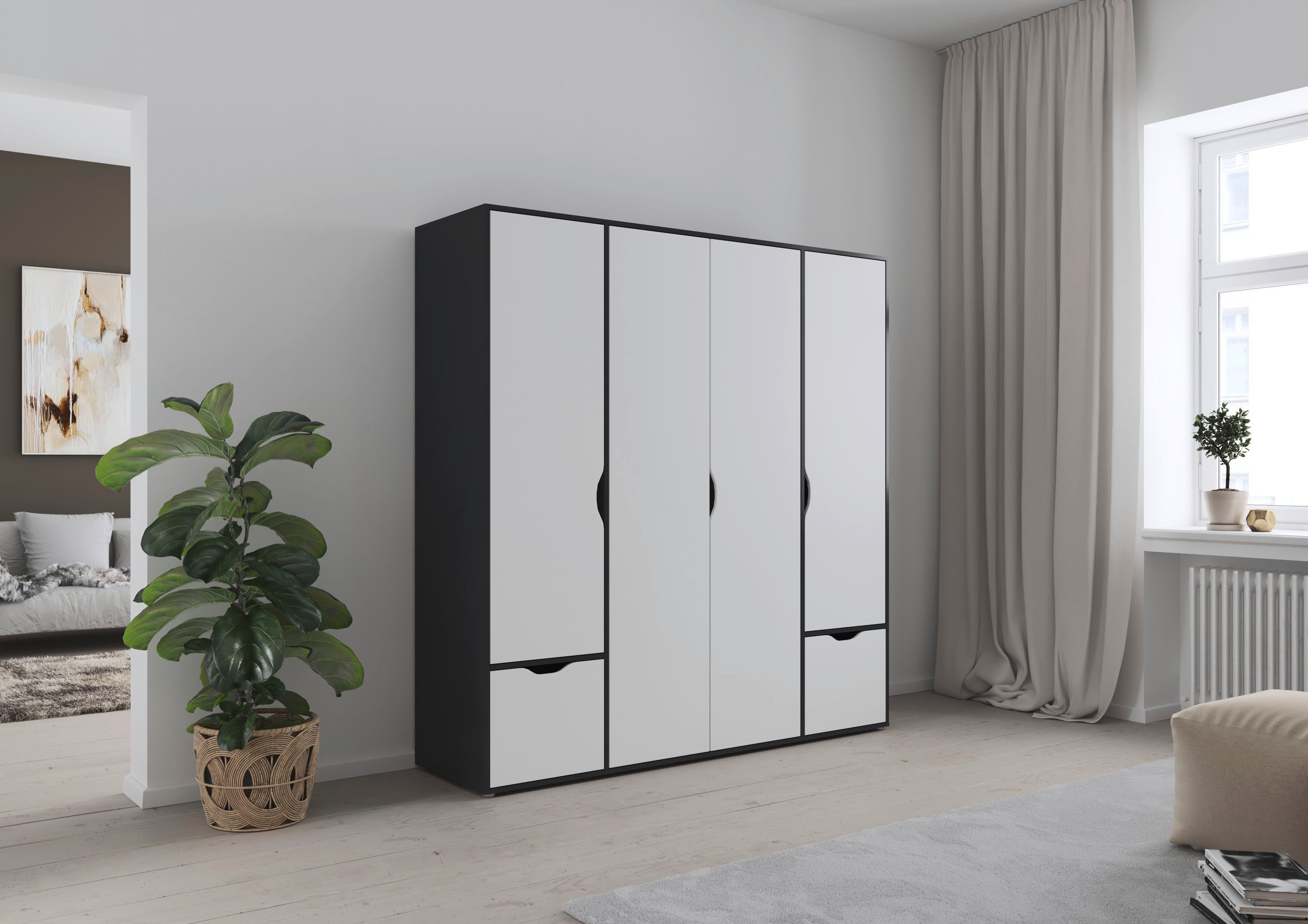 rauch Draaideurkast Kledingkast Kast Garderobe Wasmand NARAI met Laden Greefaansluitingen voor een greeploze look TOPSELLER MADE IN GERMANY
