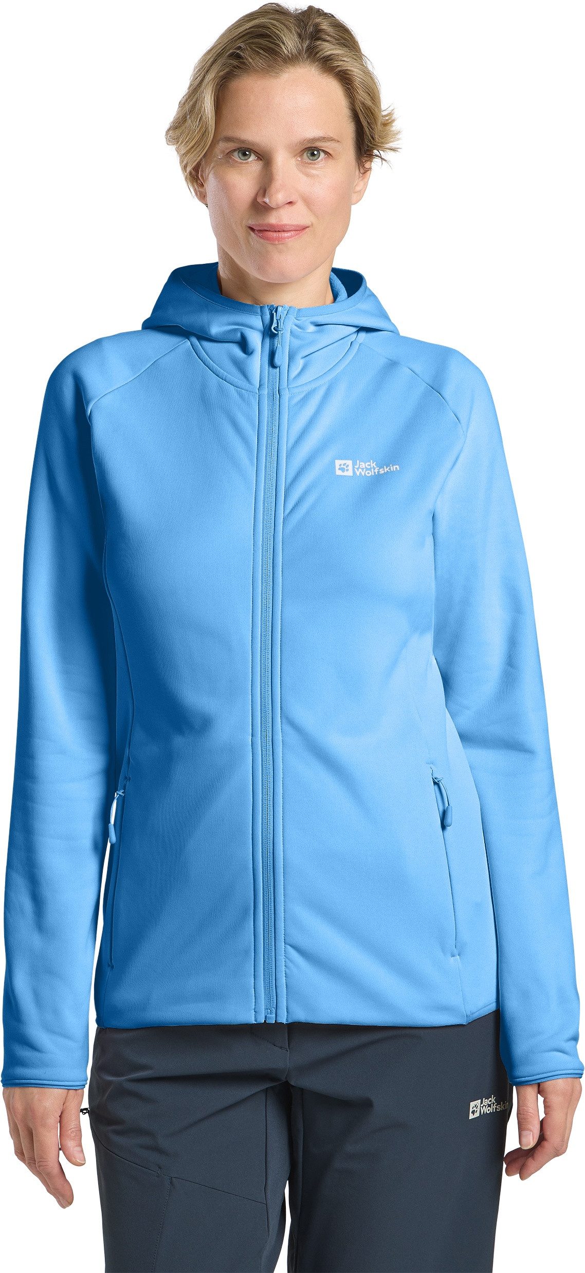 Jack Wolfskin Fleecejack BAISELBERG HOODED FZ W dames fleece vesten maat XL (46) blauw
