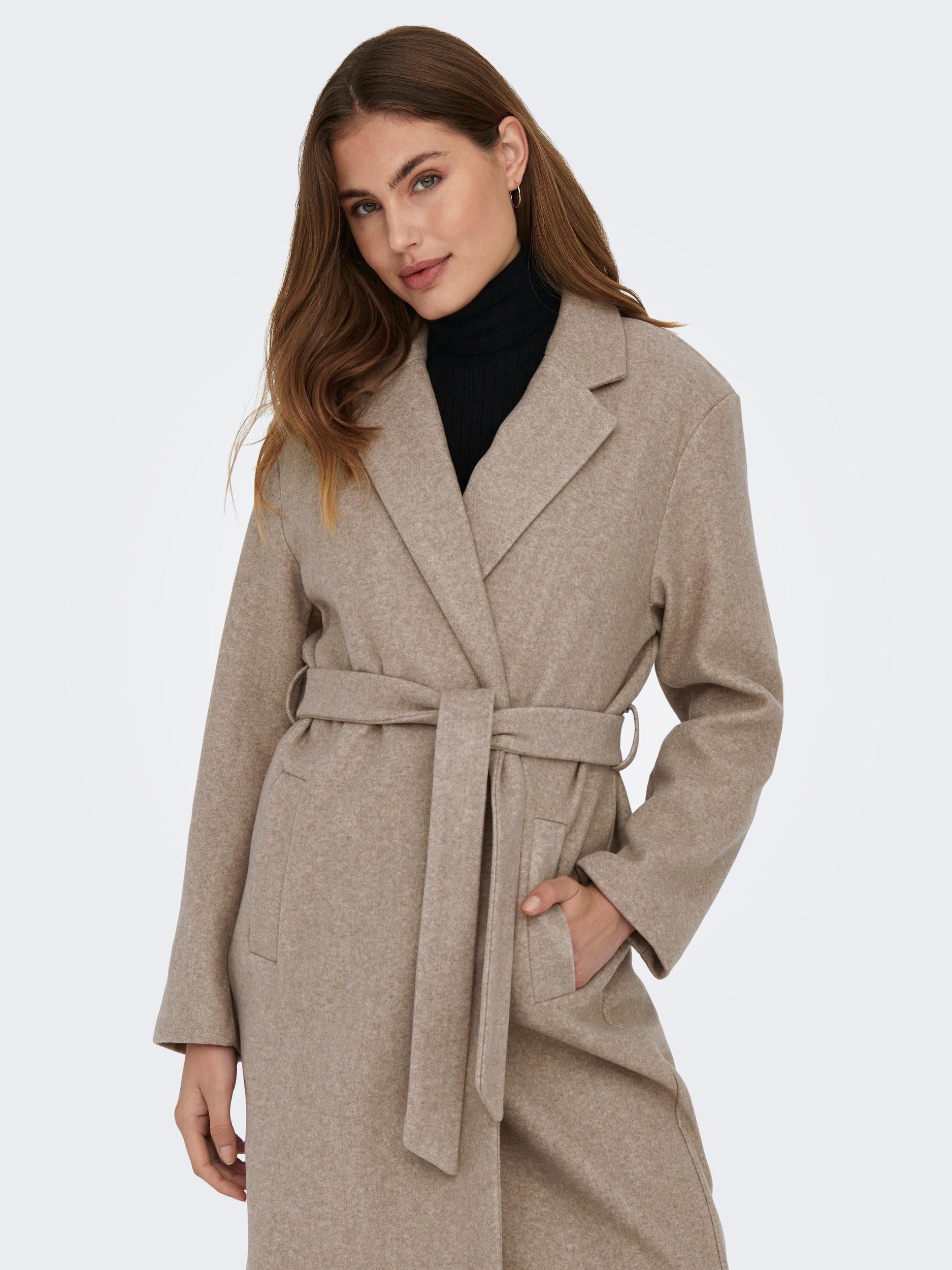 Only Lange jas ONLTRILLION LONG BELT COATIGAN PNT NOOS dames lange jassen maat S (36) bruin