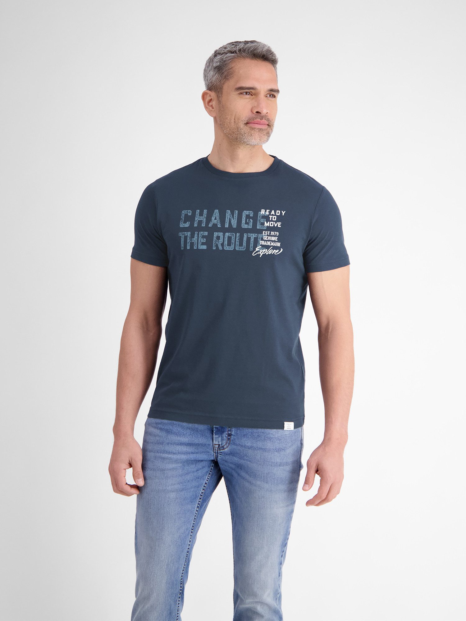 Lerros T-shirt LERROS effen T-shirt met print