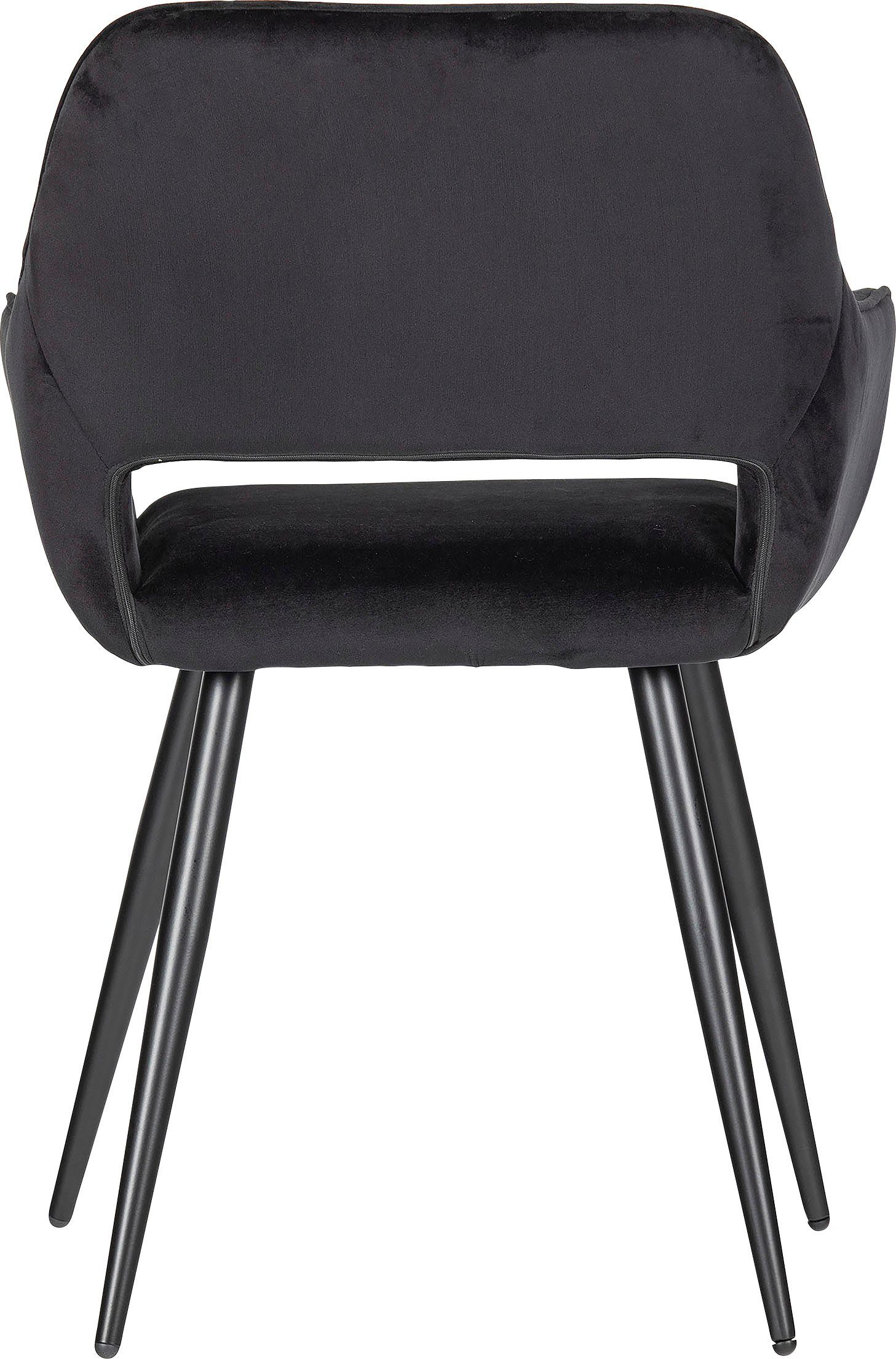 WOOOD Eetkamerstoel Jel gevoerd, 4-poots onderstel, h 80 cm x b 60 cm (2 stuks)