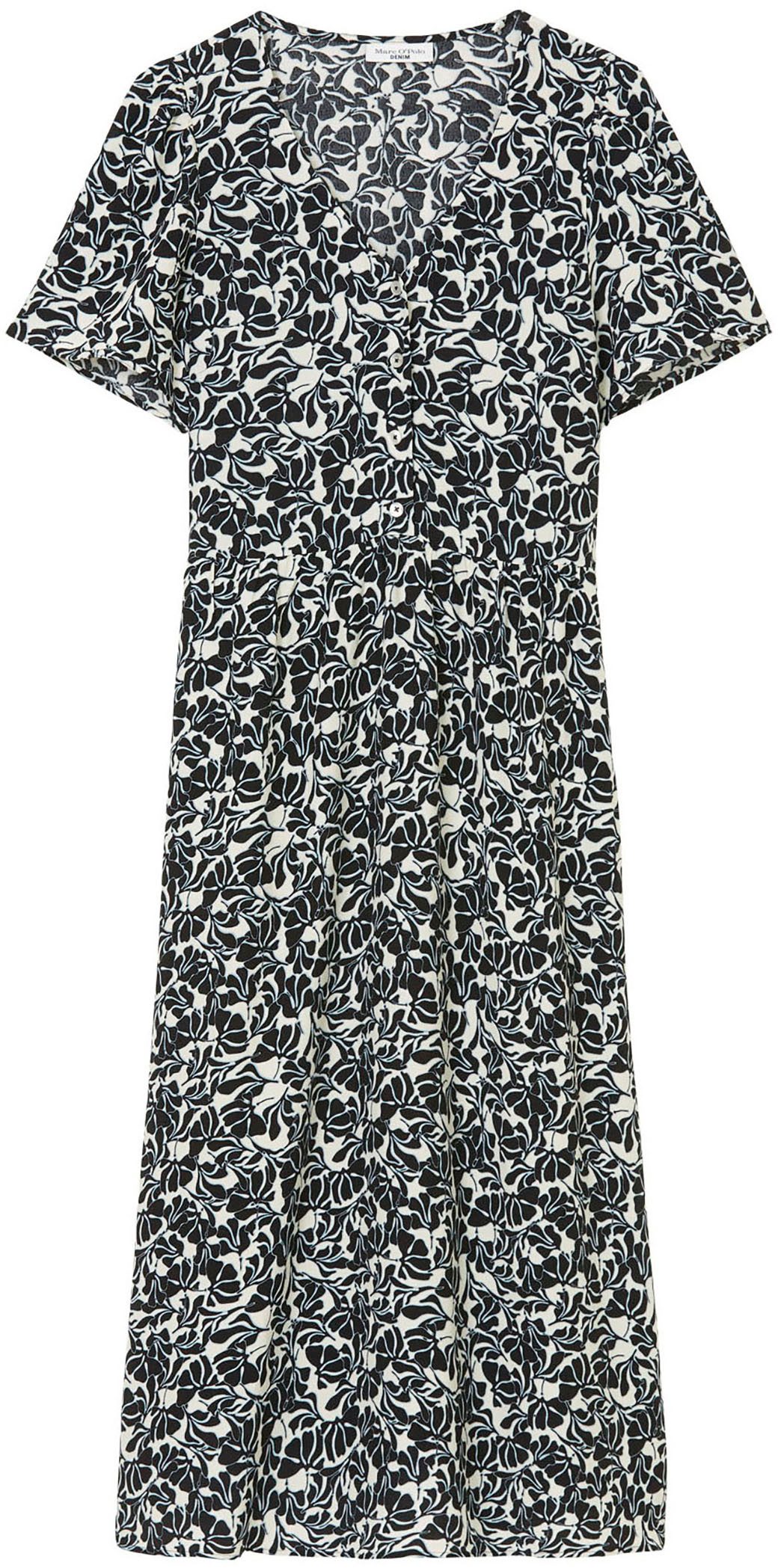 Marc O'Polo DENIM Midi-jurk met elastische taille van vloeiende viscose-crêpe