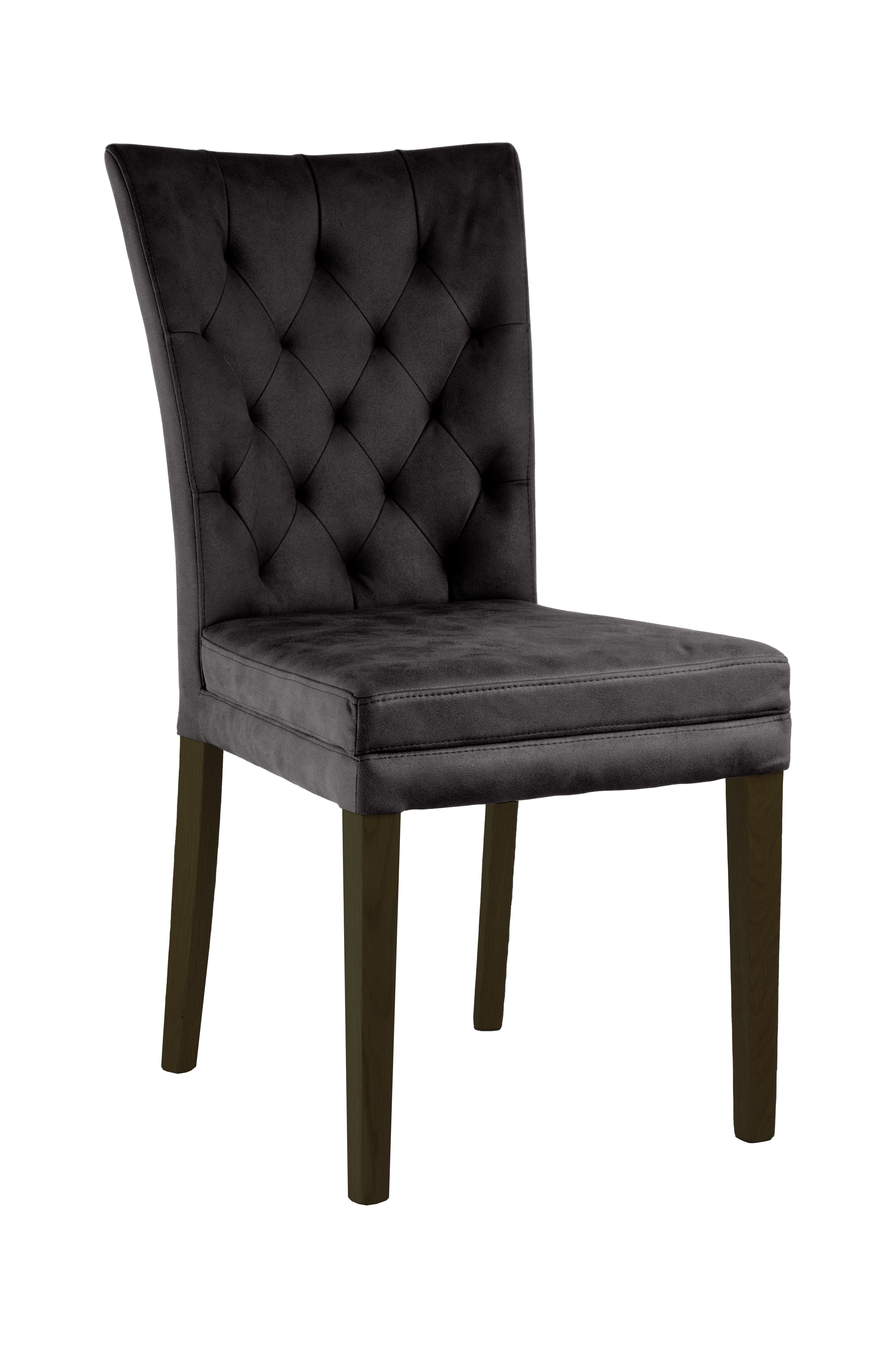 Home affaire Stoel met 4 poten Colorado prettige bekleding, frame massief hout wengé of naturel-eiken (set, 2 stuks)